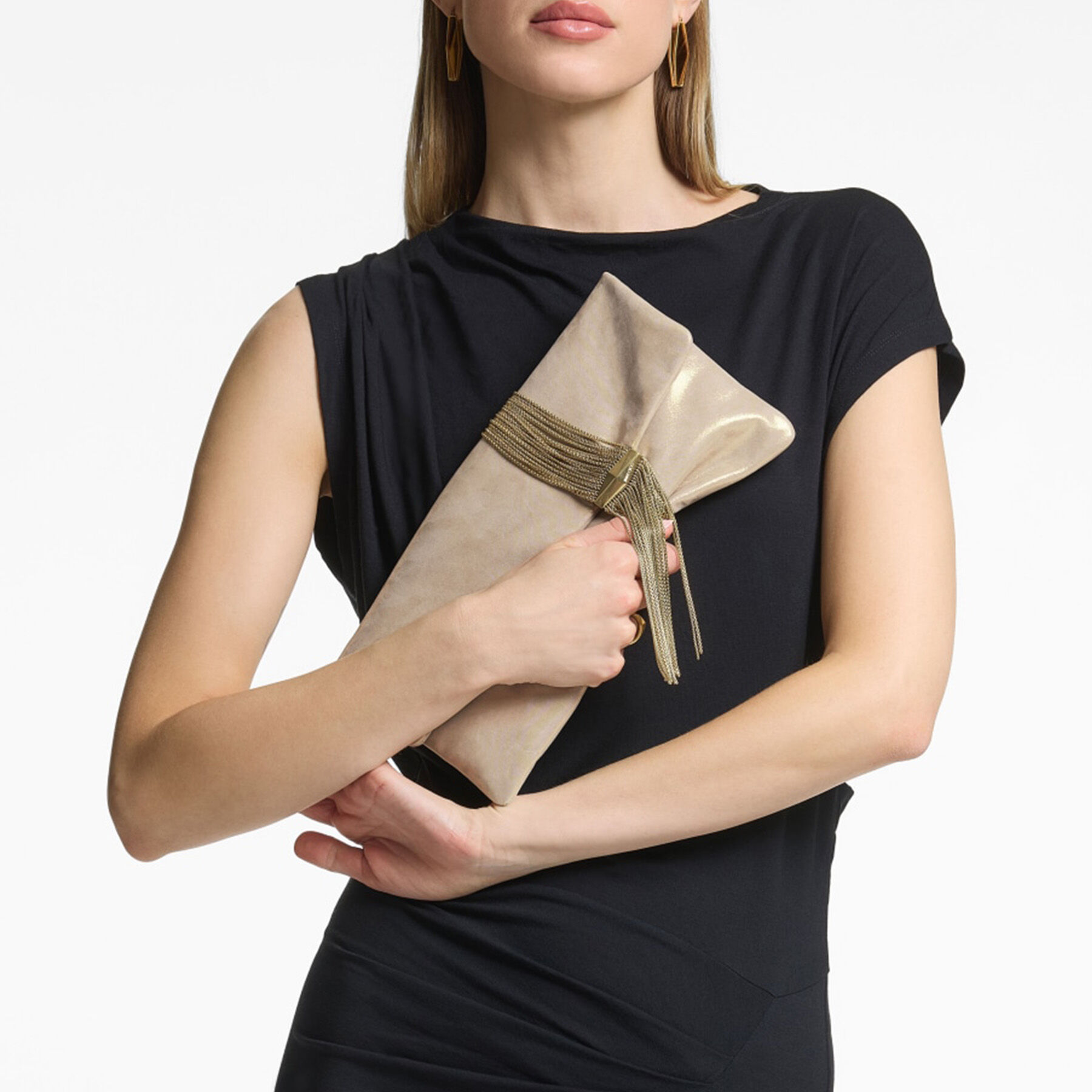 【送料&関税込】Jimmy Choo zandra Clutch Zandra | Black Vintage Metallic Leather Clutch Bag | JIMMY CHOO