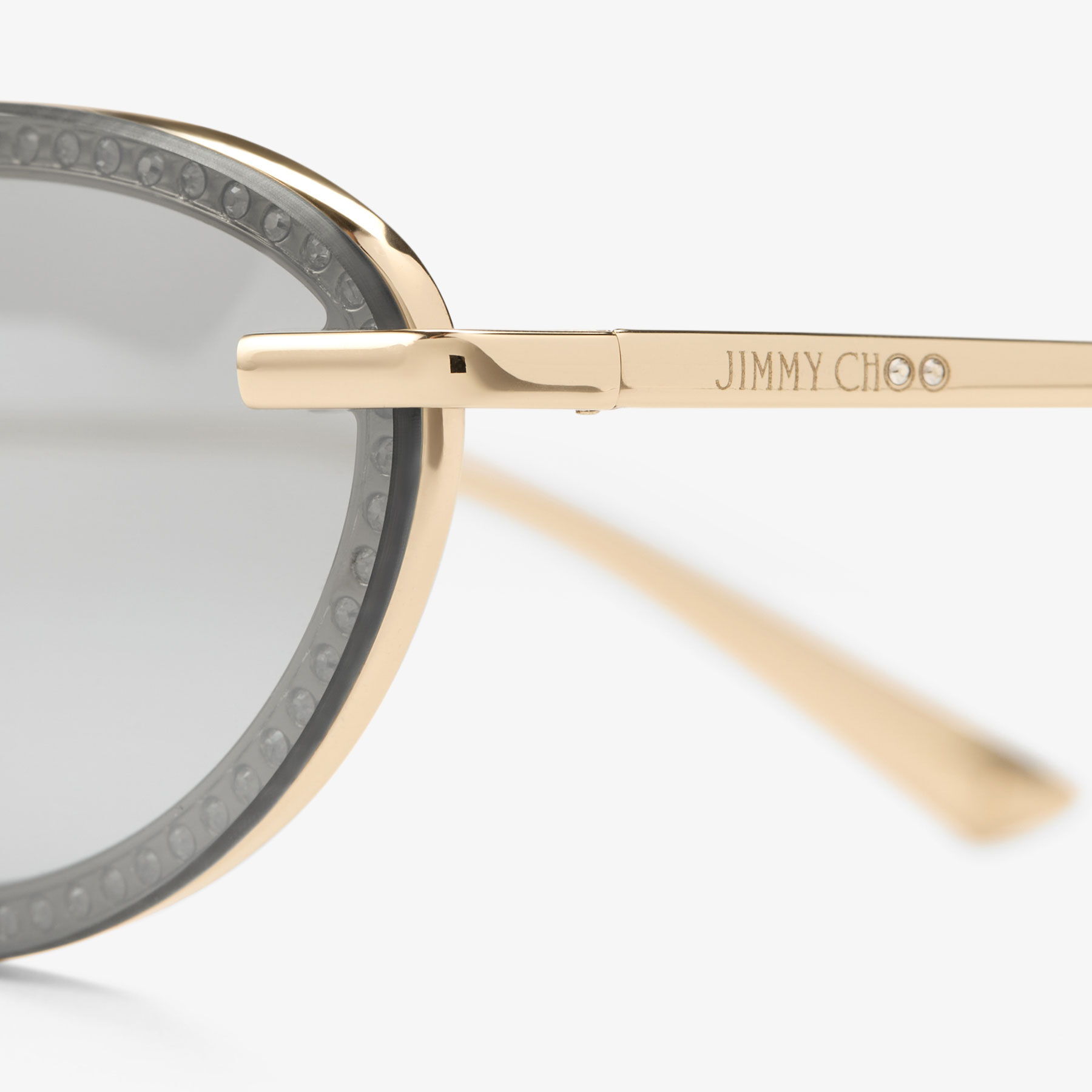 Zina | Pale Gold Oval Sunglasses | JIMMY CHOO