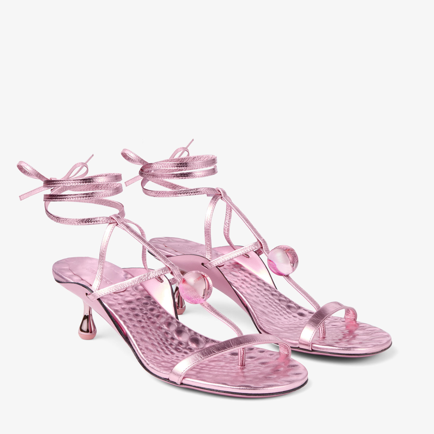 Zyra 50 | Rose Vintage Metallic Leather Sandals | JIMMY CHOO US