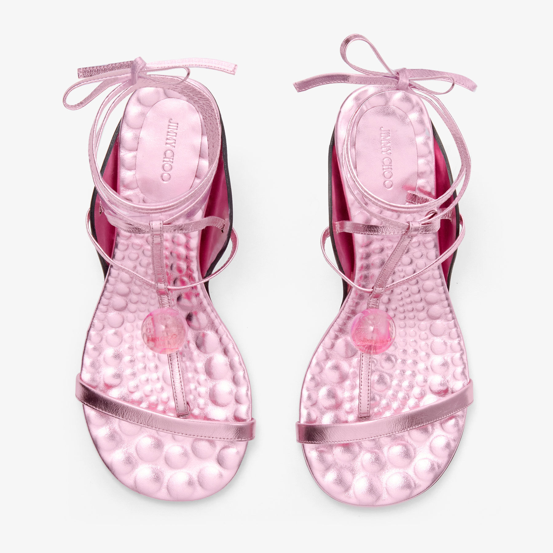 Zyra 50 | Rose Vintage Metallic Leather Sandals | JIMMY CHOO US