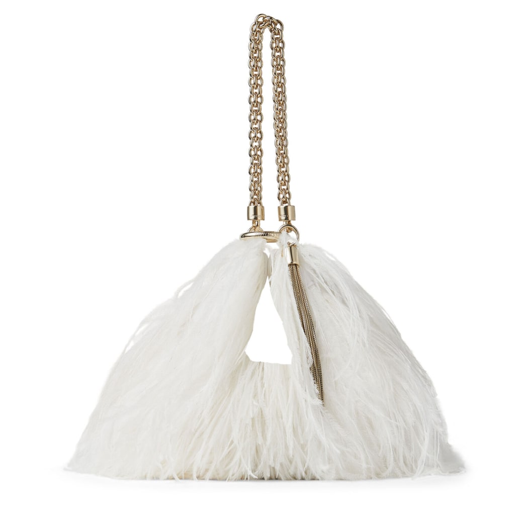 ostrich feather clutch