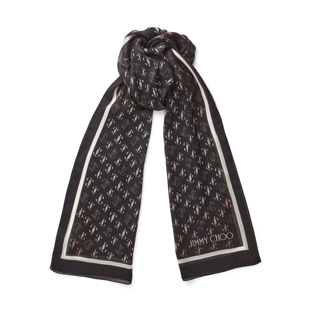 jimmychoo.com | Doris Black silk stole scarf