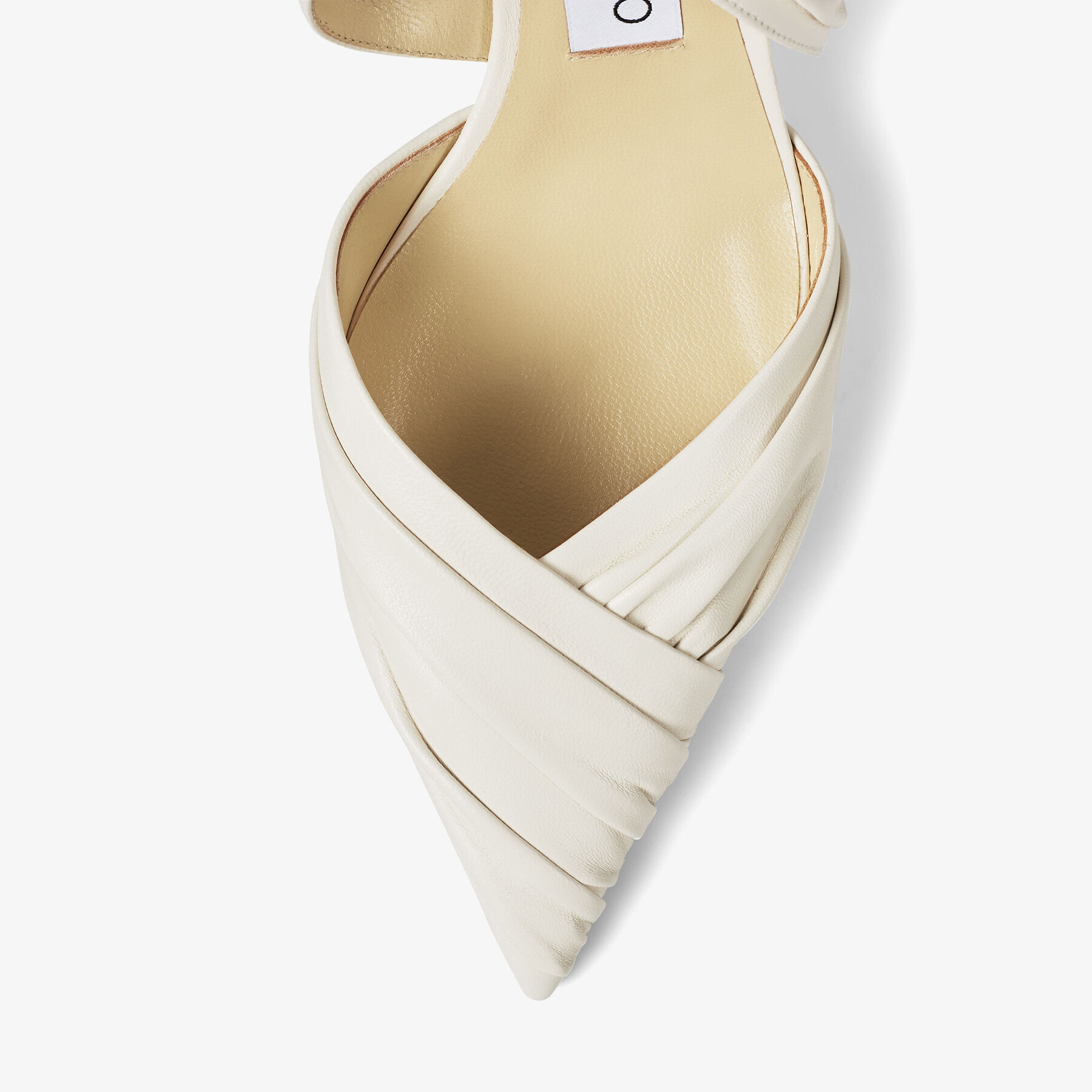 Latte Pleated Luxe Nappa Leather Pumps BASIL 75 Spring 2022