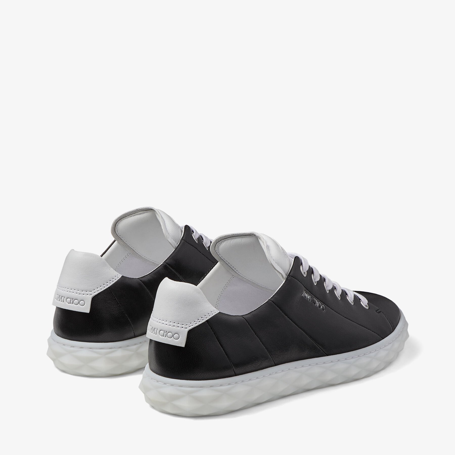 Black Nappa Leather Low-Top Trainers | DIAMOND LIGHT/F | Spring 