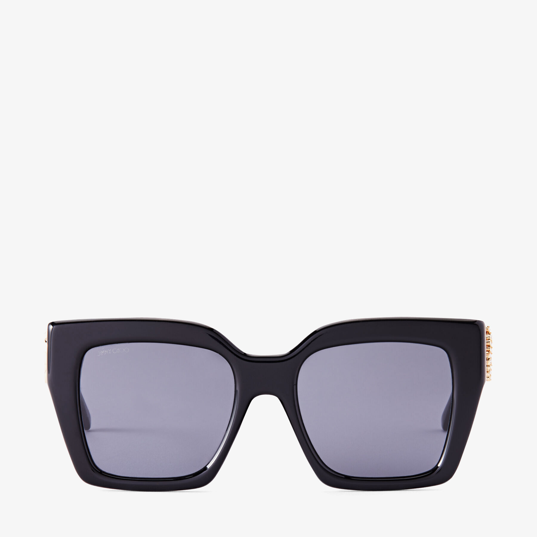 Black SquareFrame Sunglasses with CrystalEmbellished JC Monogram ELENI Autumn 2021 JIMMY