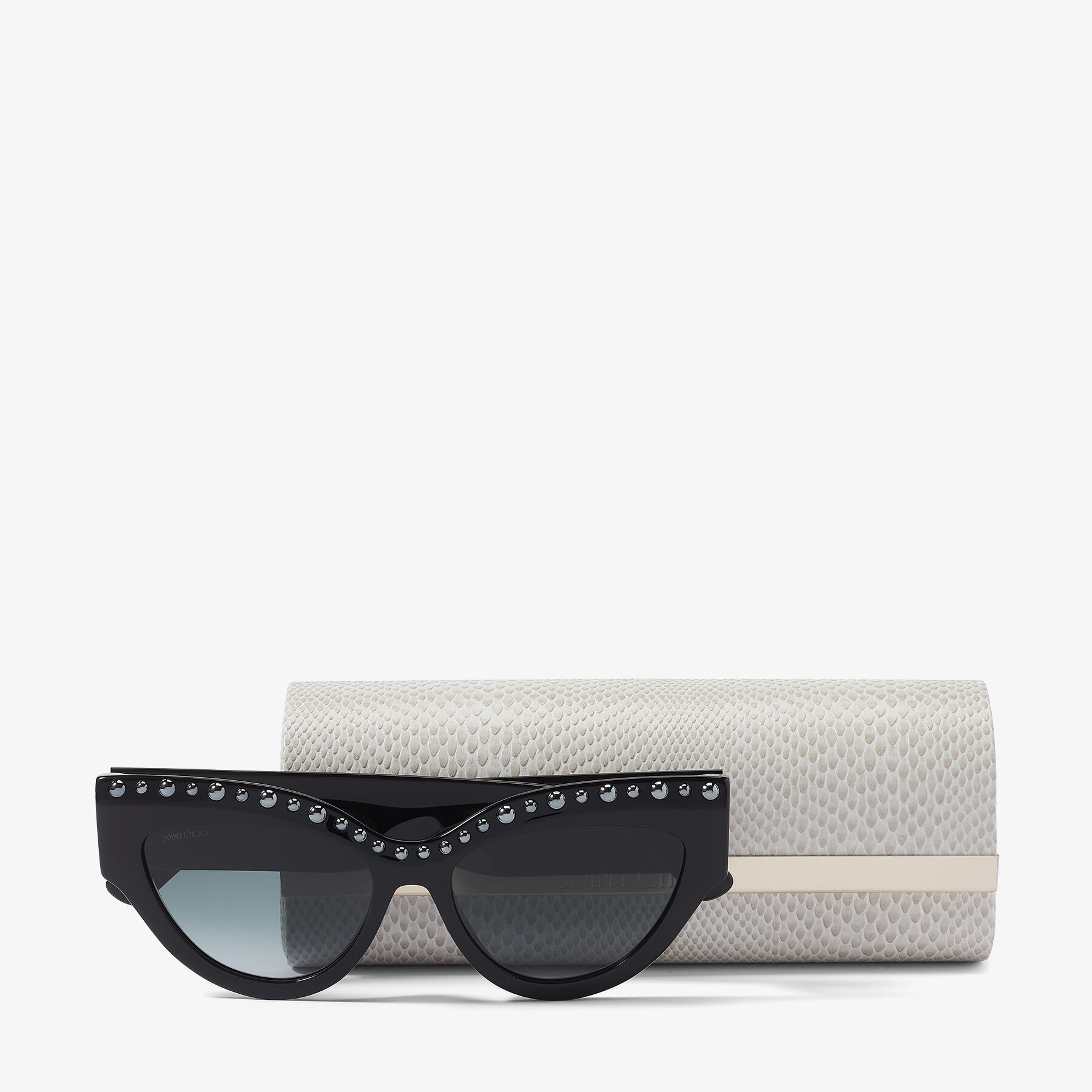 Black Cat-Eye Sunglasses with Jet Black Pearls| SONJA | Spring ...