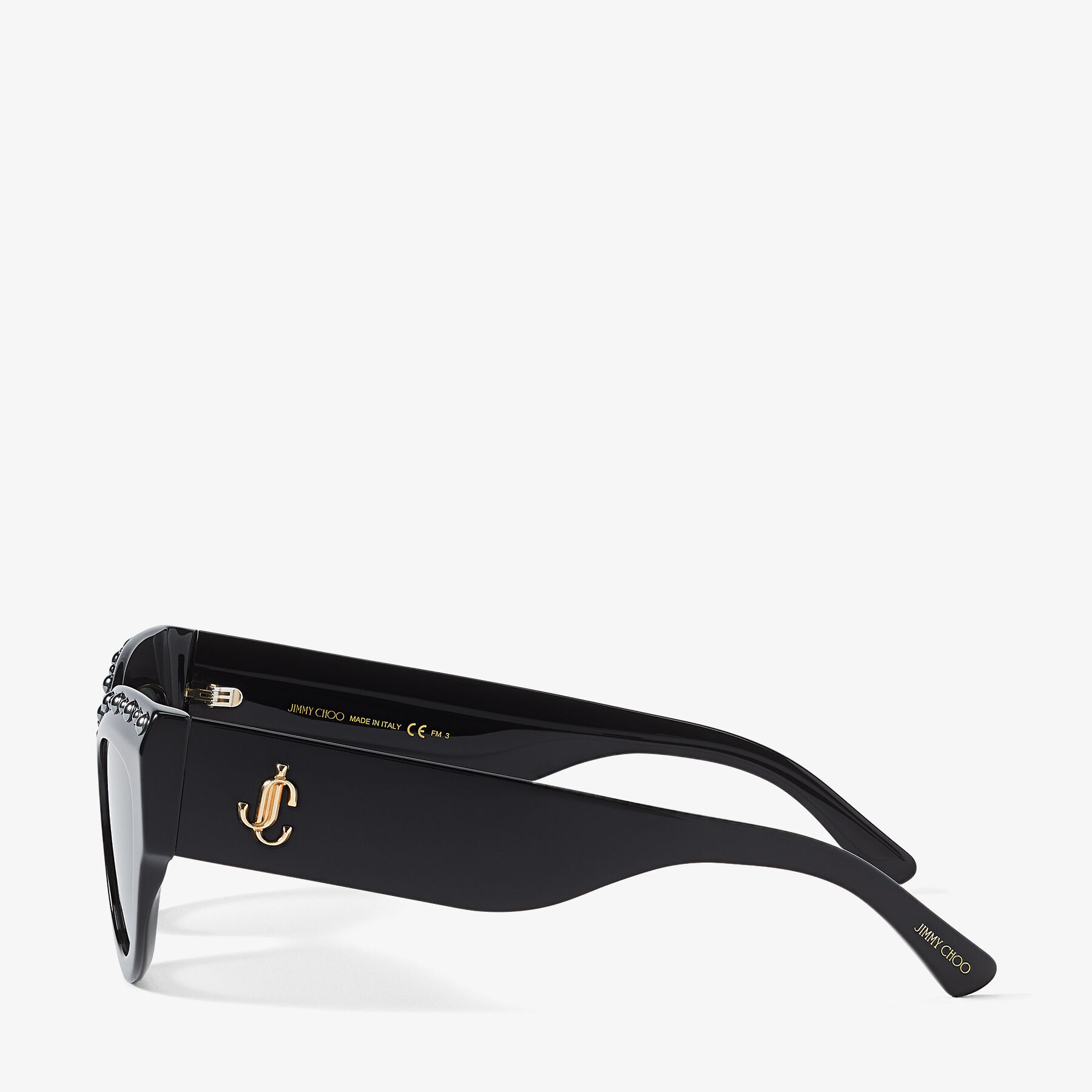 Black Cat-Eye Sunglasses with Jet Black Pearls| SONJA | Spring ...