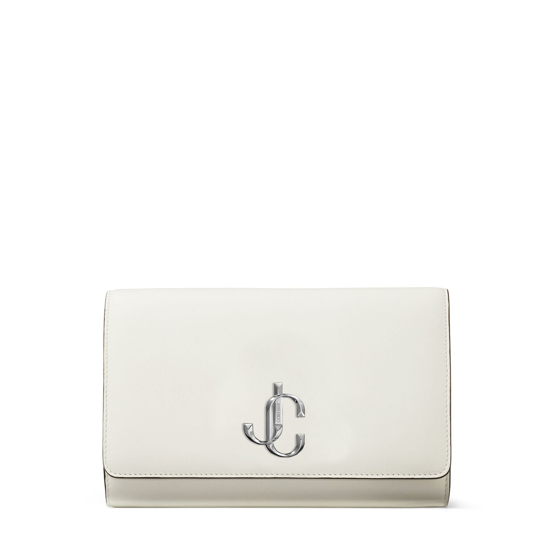 white leather clutch