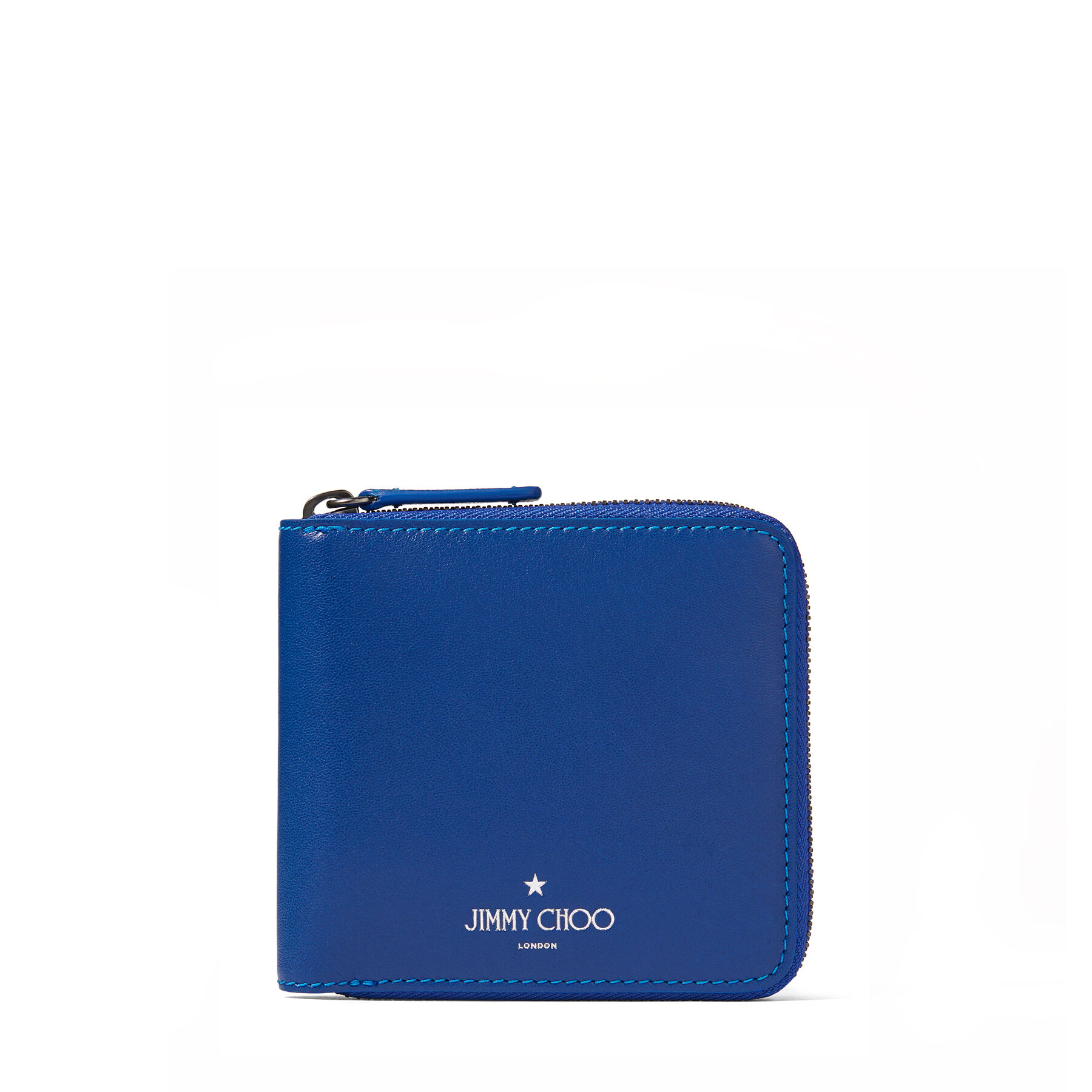 Pop Blue サテンレザー ジップアラウンド ウォレット Scott 19年 メンズ秋冬コレクション ジミー チュウ