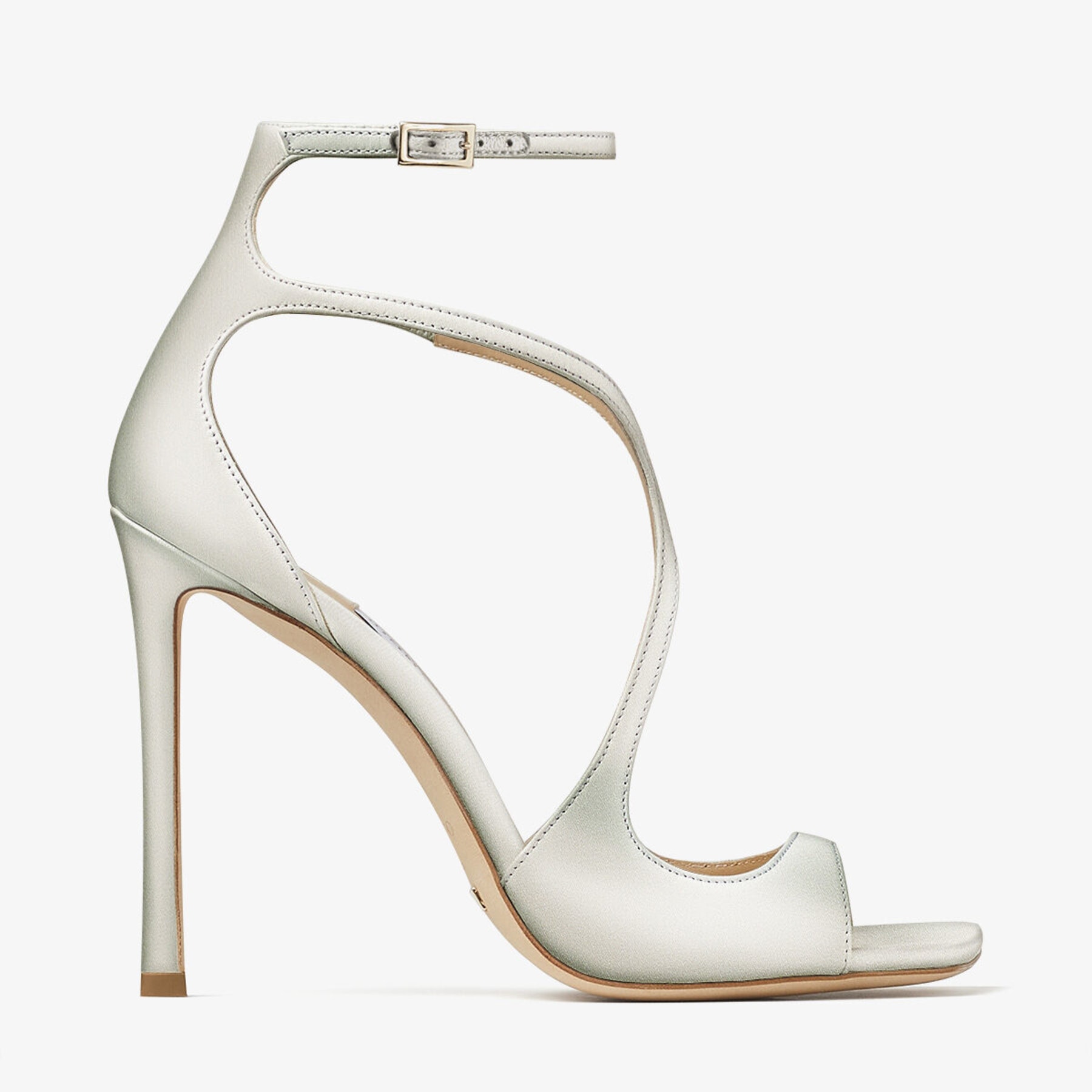 Sandalias en satén de color marfil | AZIA 110 | Jimmy Choo MADE-TO-ORDER