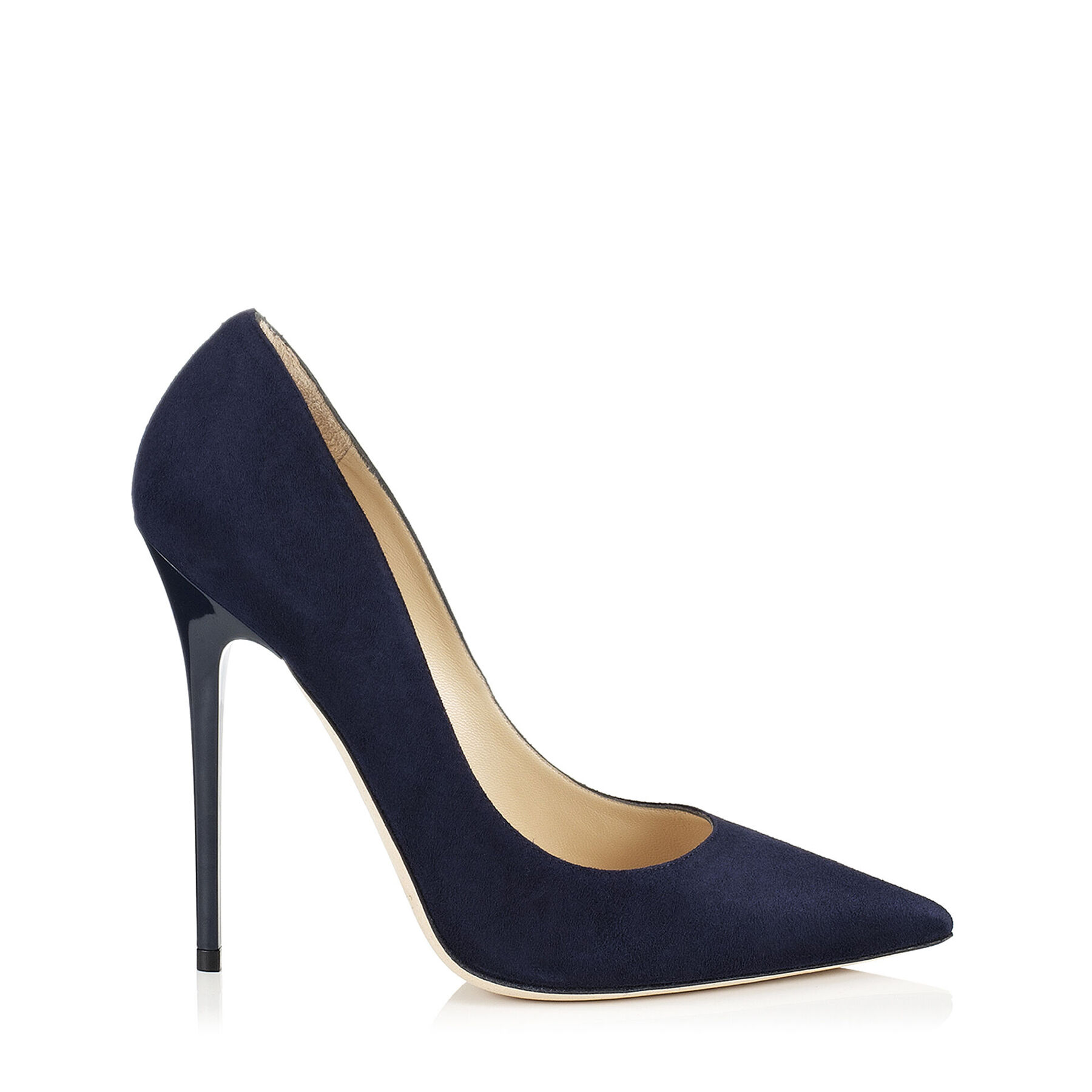 Navy Suede Pointy toe Pumps | Anouk 