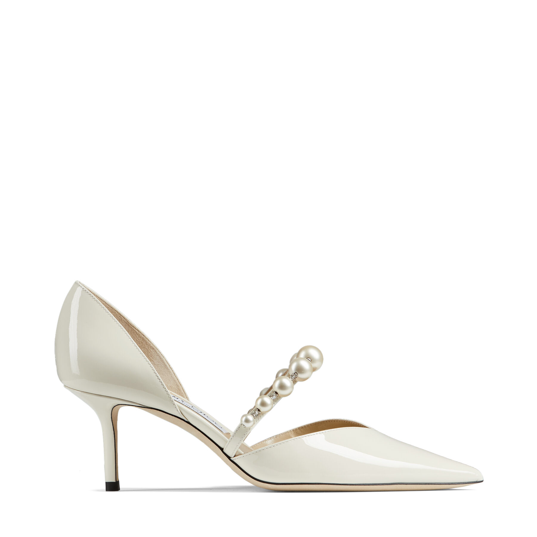 råd marts lindre Latte Patent Leather Pointed Pumps with Pearl Embellishment | AURELIE 65 |  High Summer 2021 | JIMMY CHOO
