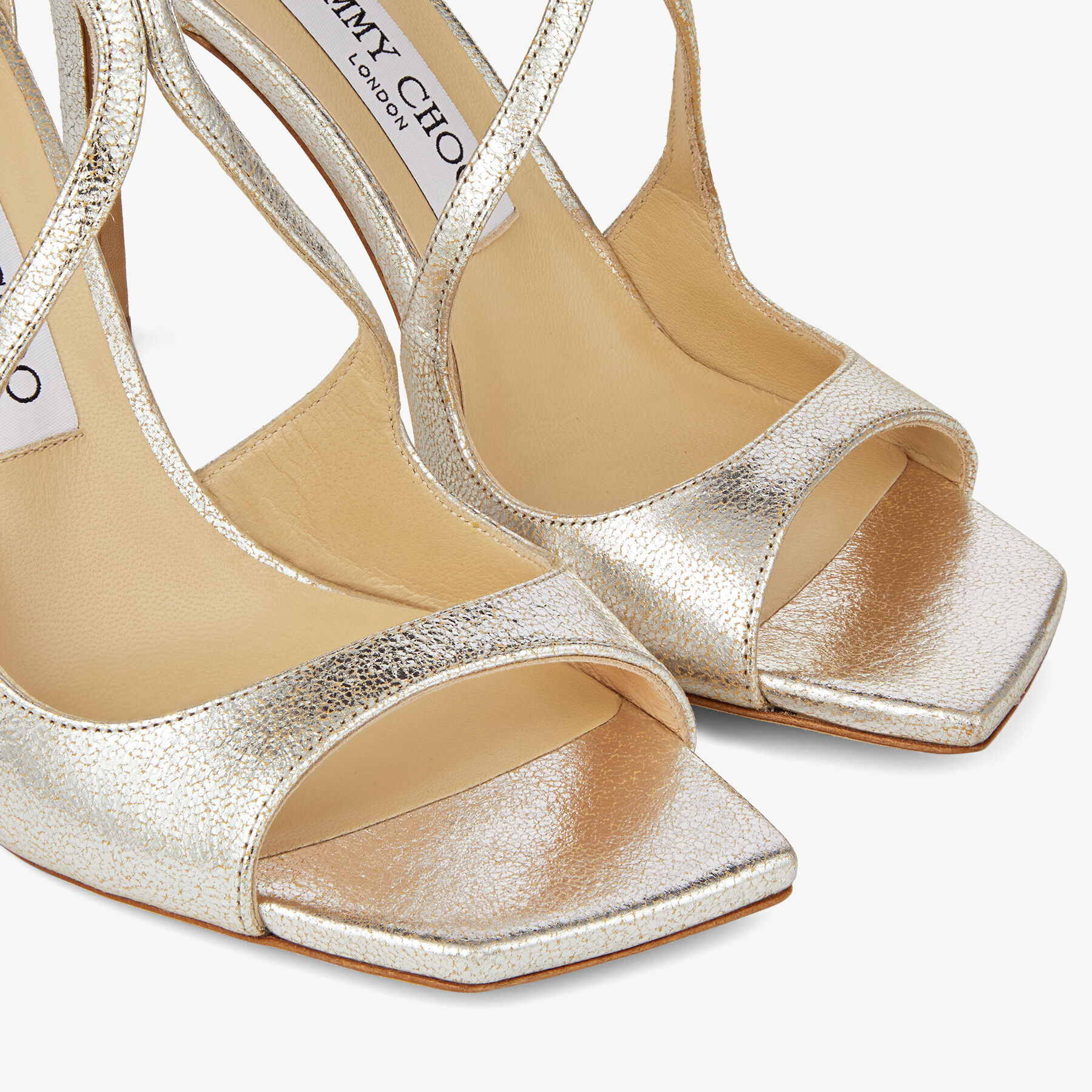 Champagne Glitter Leather Sandals | AZIA 95 | Spring 2022 