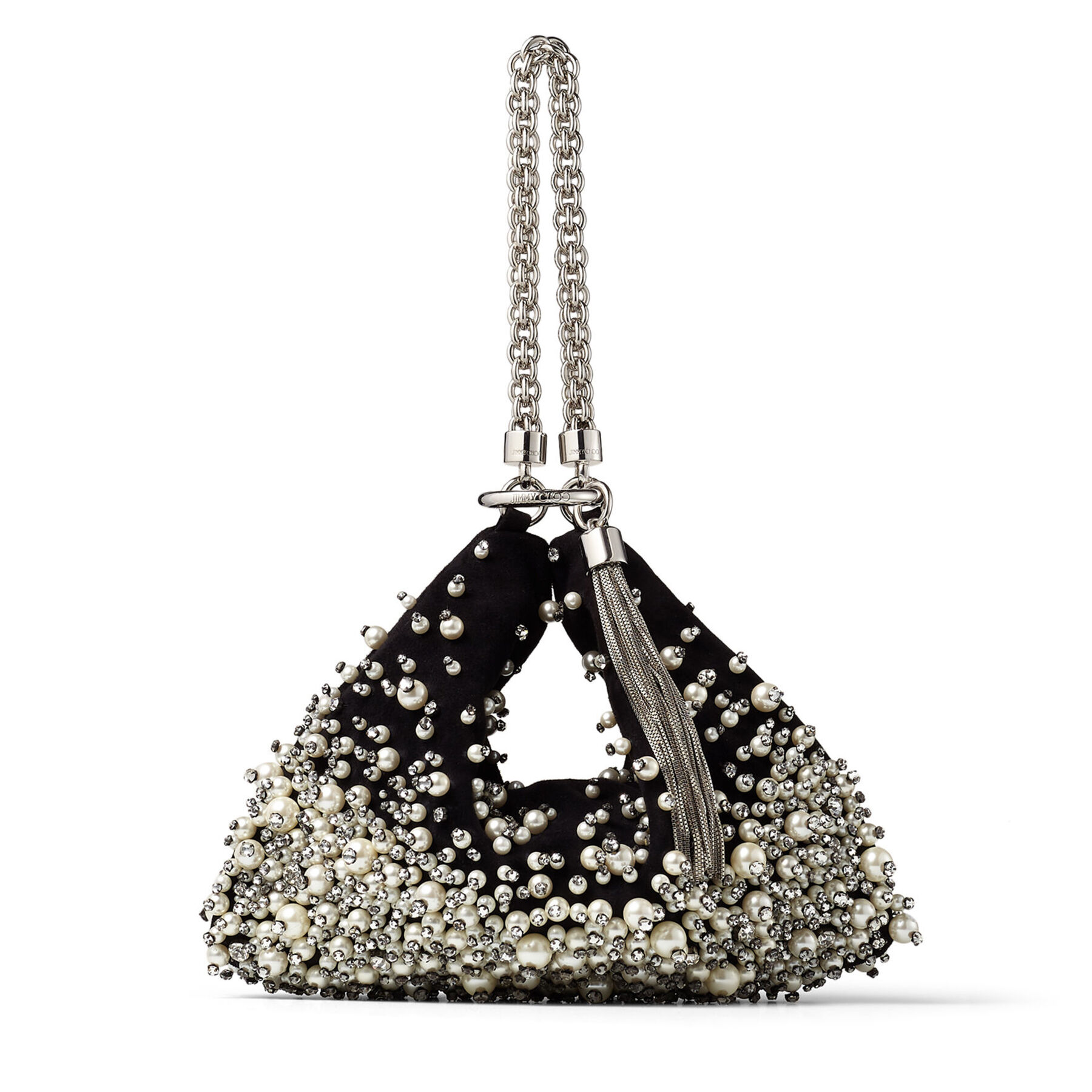 black suede evening bag