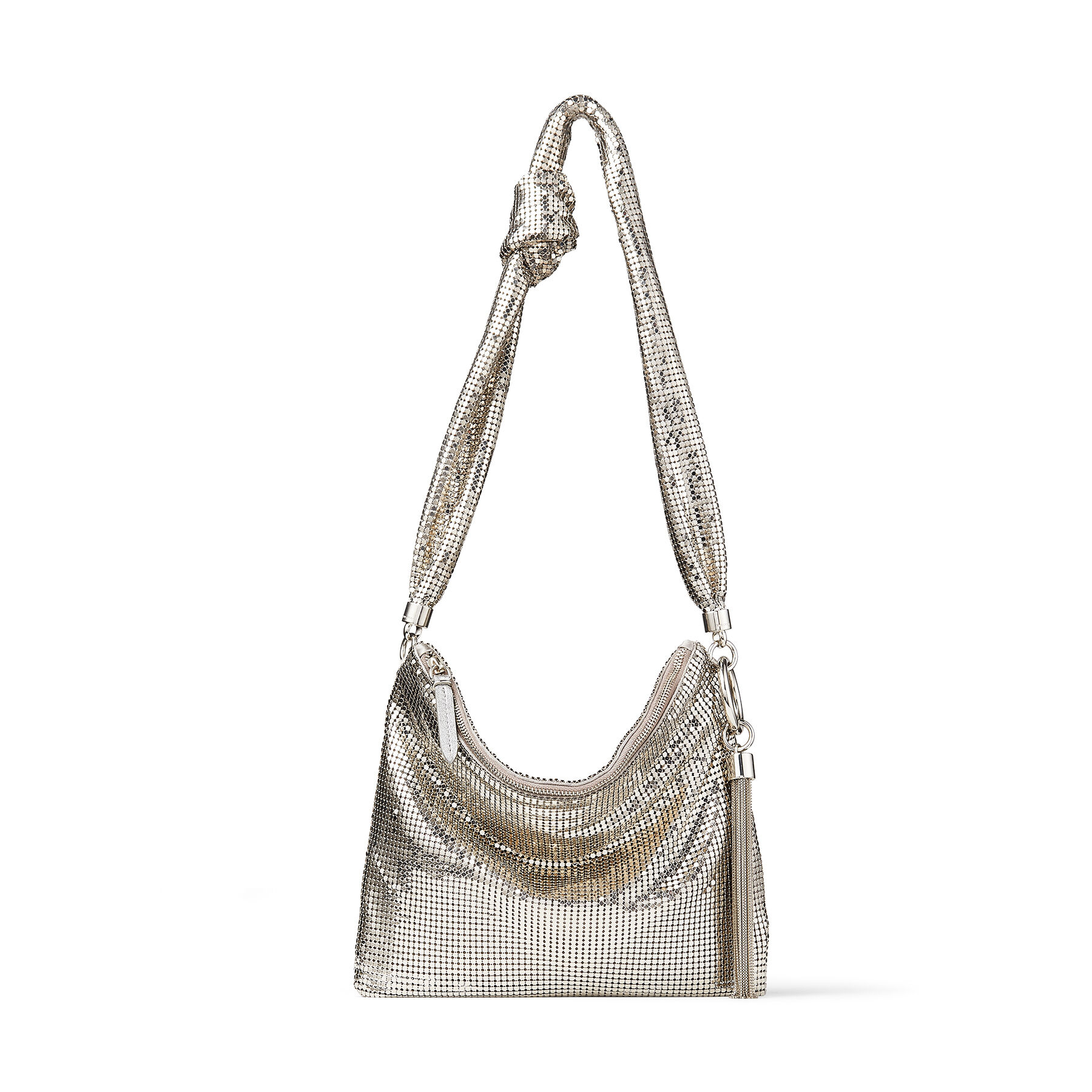 silver metal bag