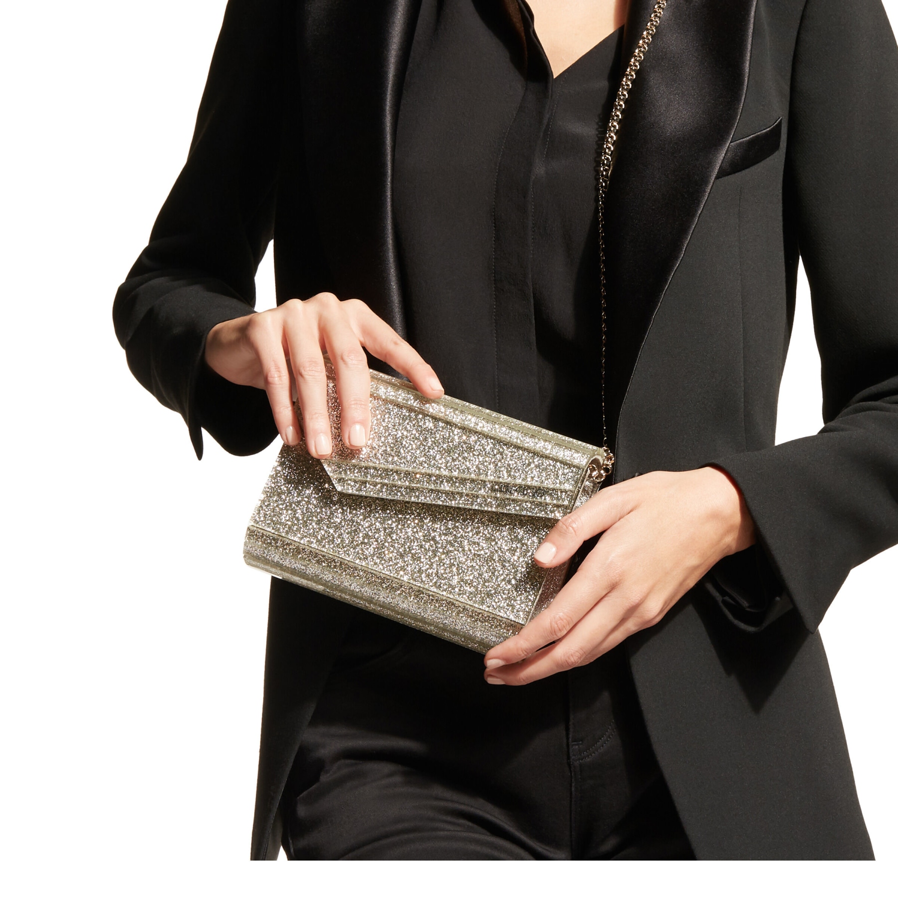 Jimmy choo champagne clutch 2025