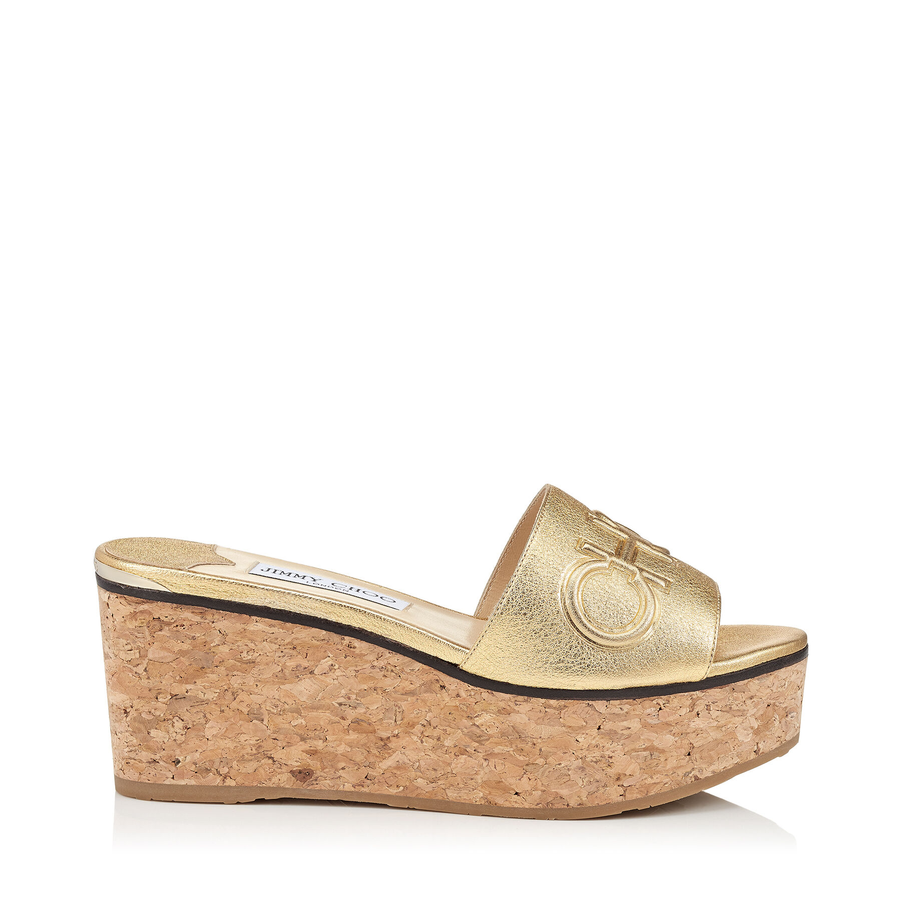chaussure doré compensé