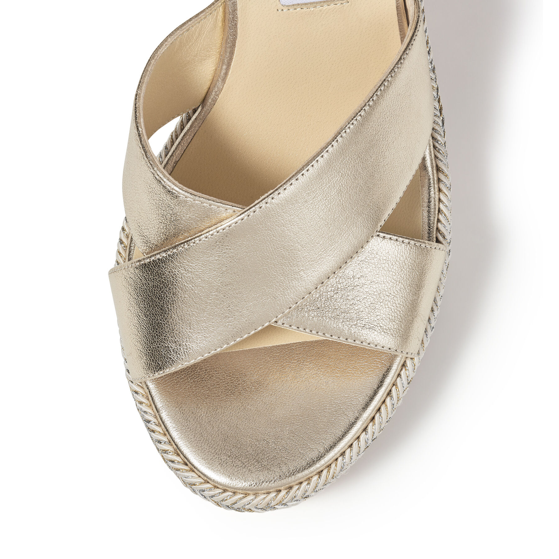 Jimmy Choo Dellena 100 サンダル ゴールド IT37 Jimmy Choo Dellena 100 Metallic Espadrille Wedge Sandals