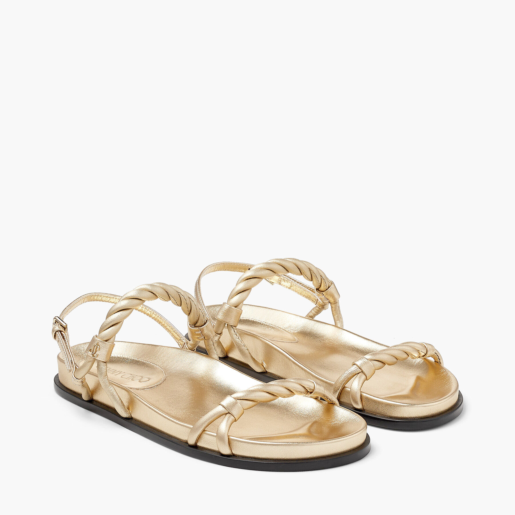 golden flat sandals