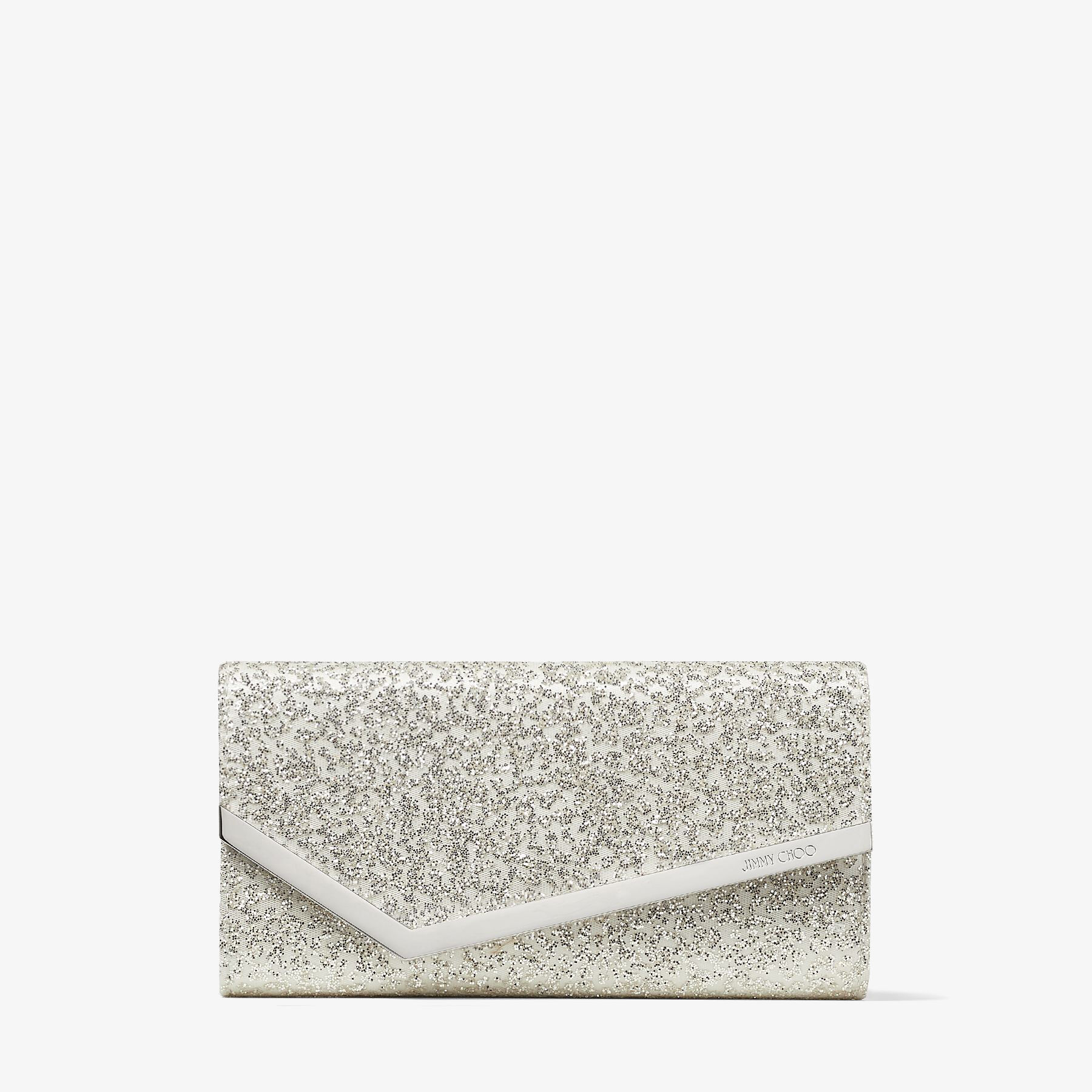 Pochette in tulle avorio con glitter | EMMIE | Primavera-Estate 2021 | JIMMY  CHOO