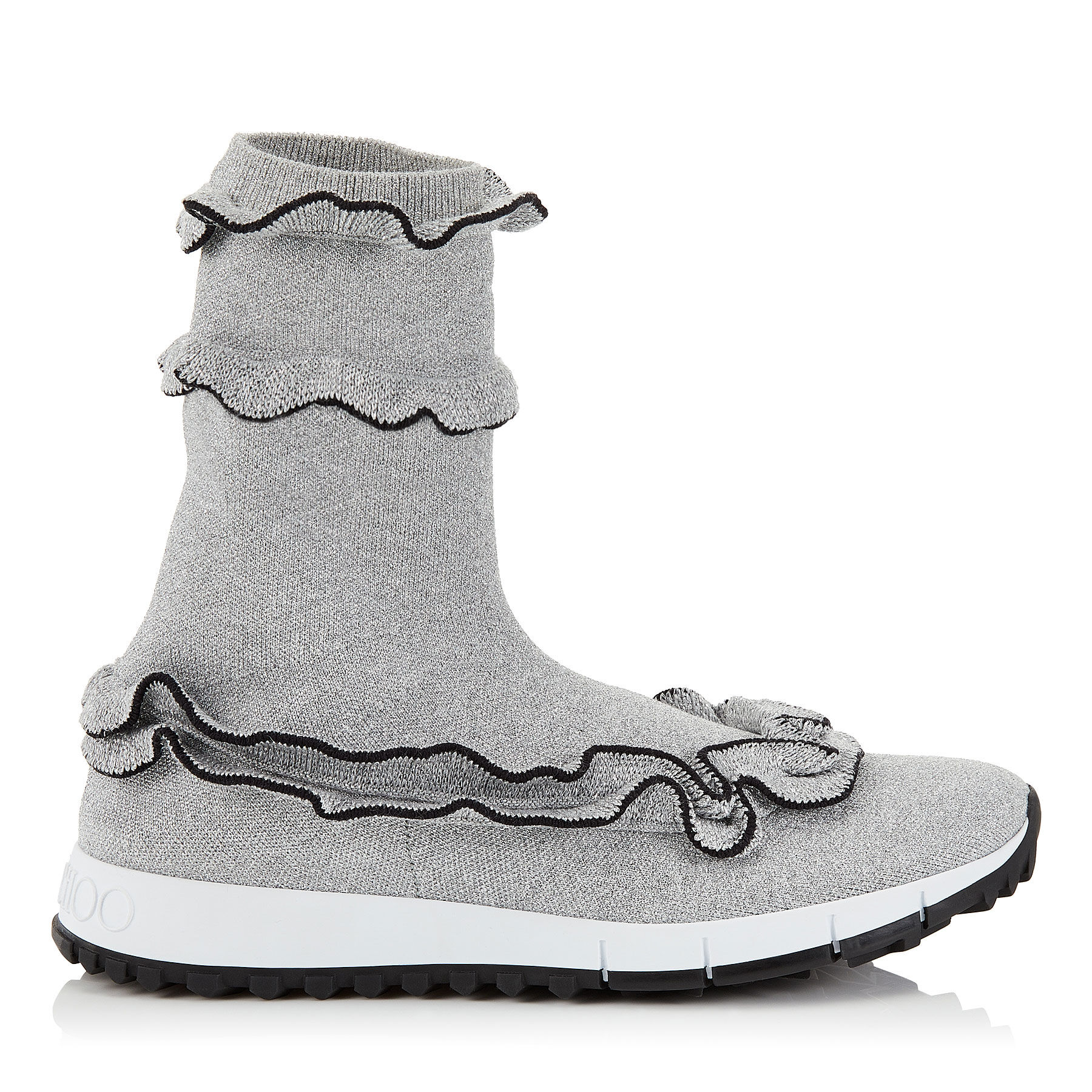 jimmy choo silver trainers