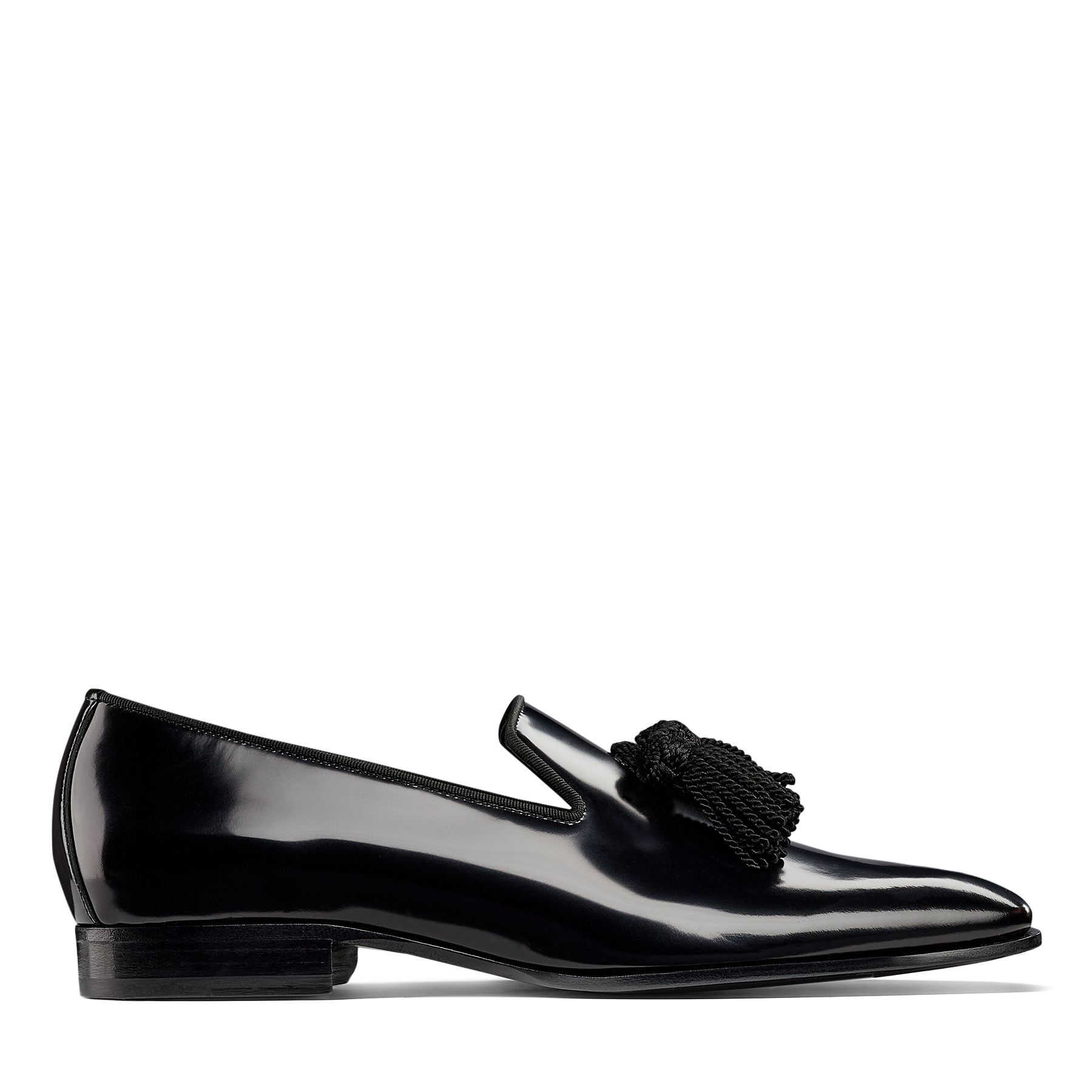 Black Soft Shiny Calf Leather Loafers | FOXLEY/M Pre-Fall '20 | JIMMY CHOO