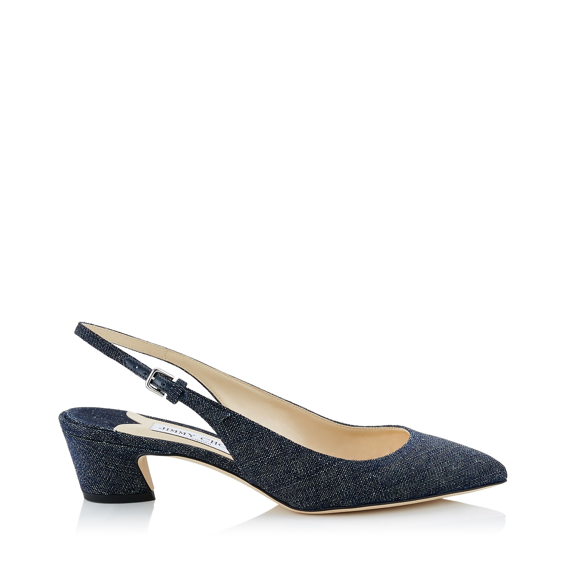 Indigo Denim Slingback Pump| GEMMA 40