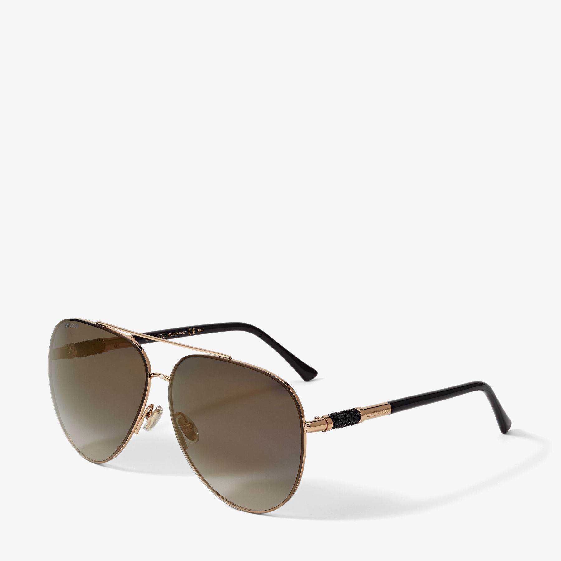 Jimmy choo tort aviator swarovski detail sunglasses clearance