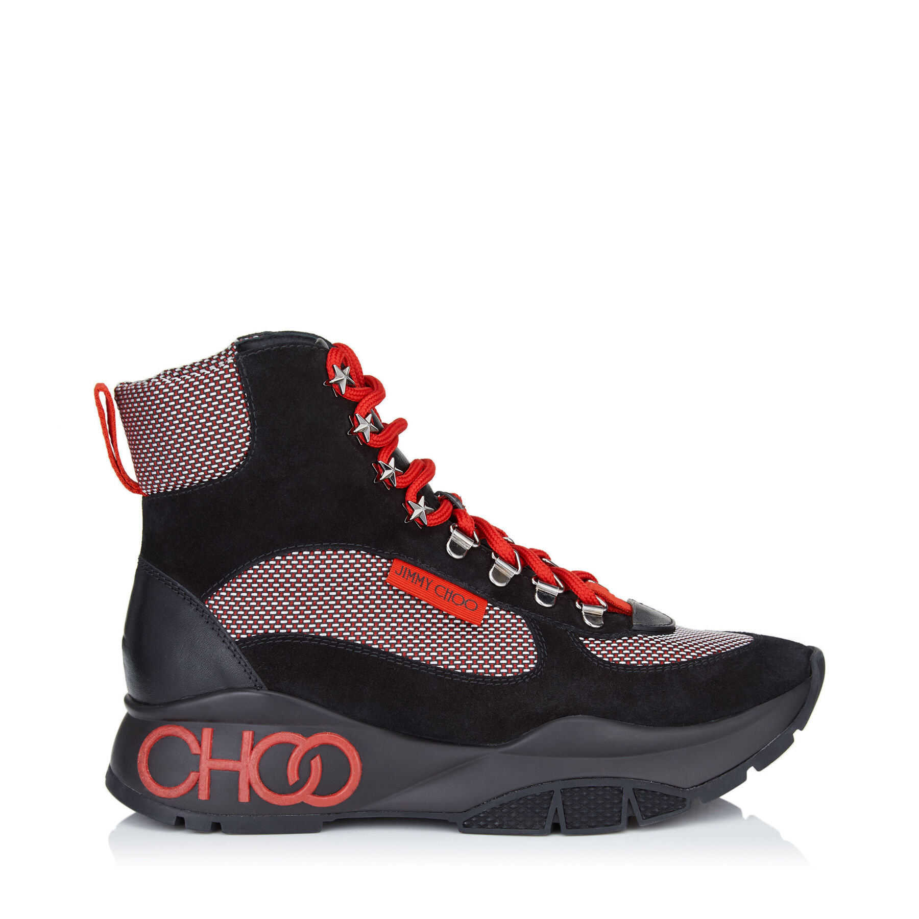 jimmy choo red trainers