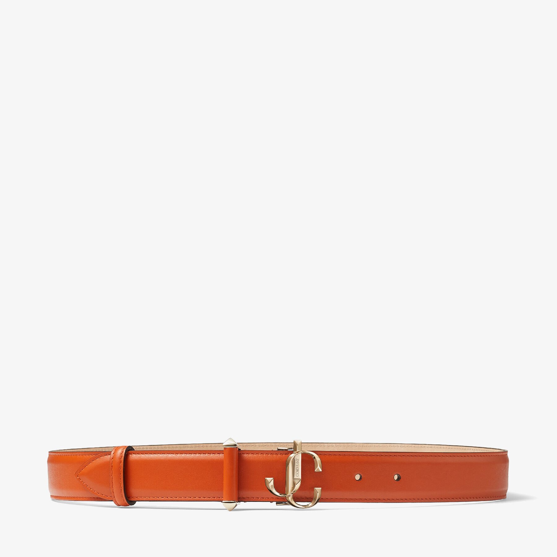Amber Orange Soft Shiny Calf Leather 