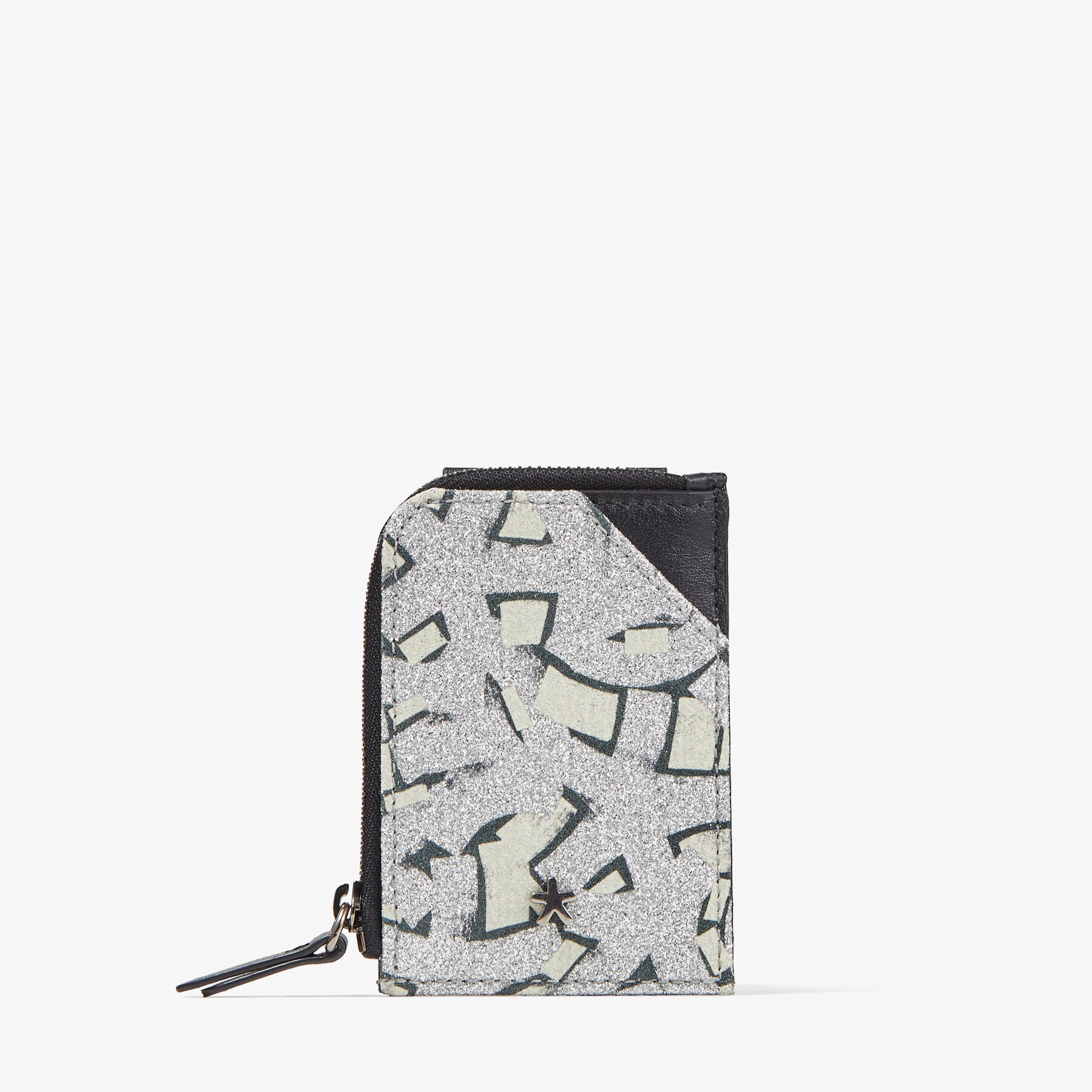 Silver Artwork Glitter Fabric Card Holder | JC CHAIN CARDHOLDER ...