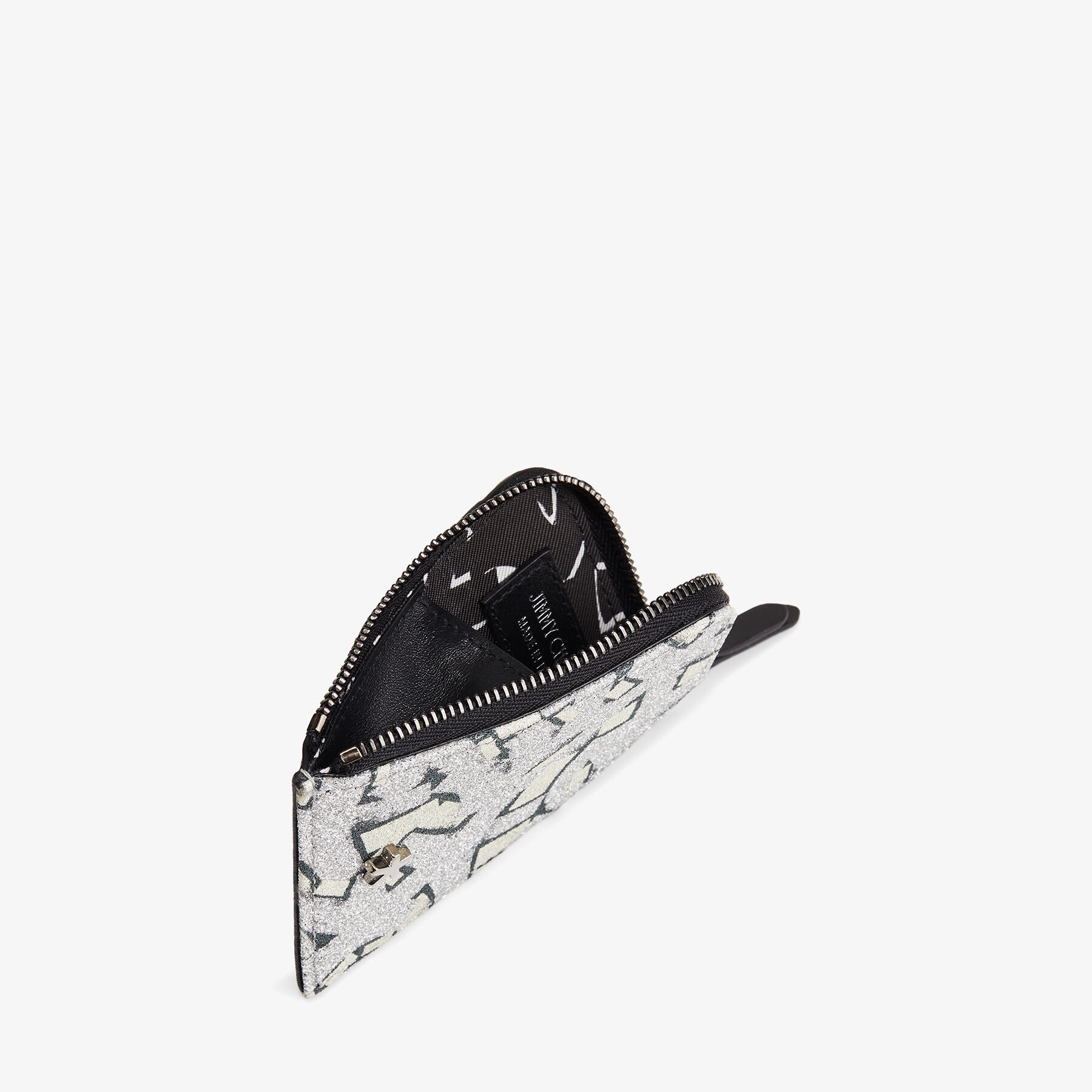 Silver Artwork Glitter Fabric Card Holder | JC CHAIN CARDHOLDER ...
