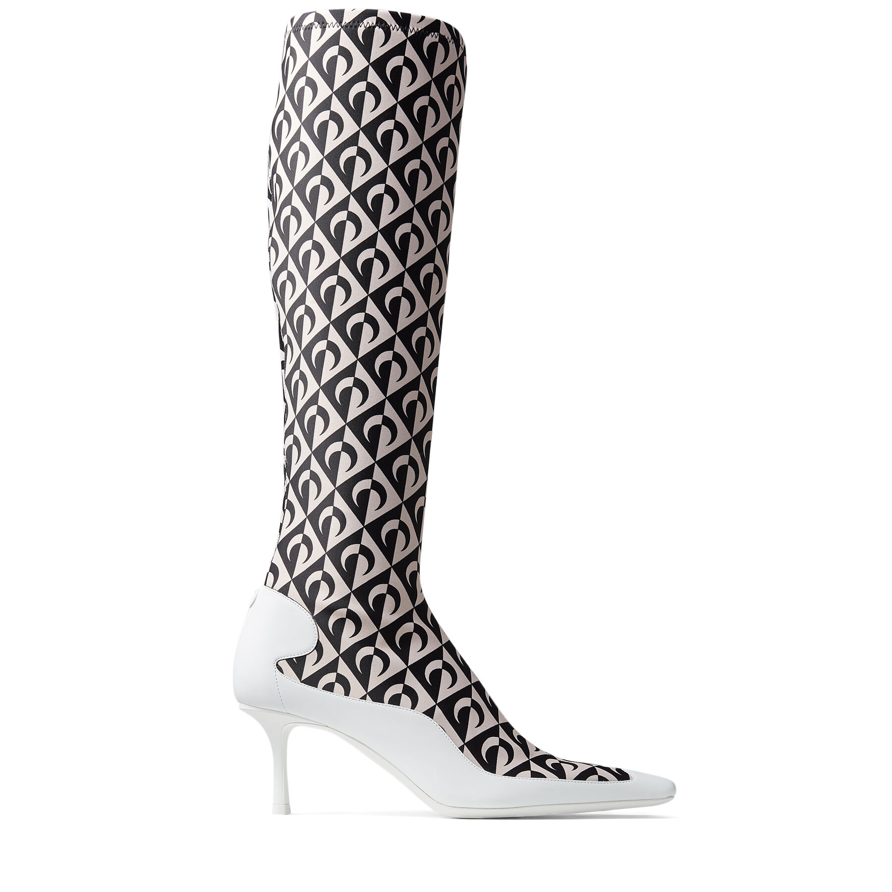 half black half white boots