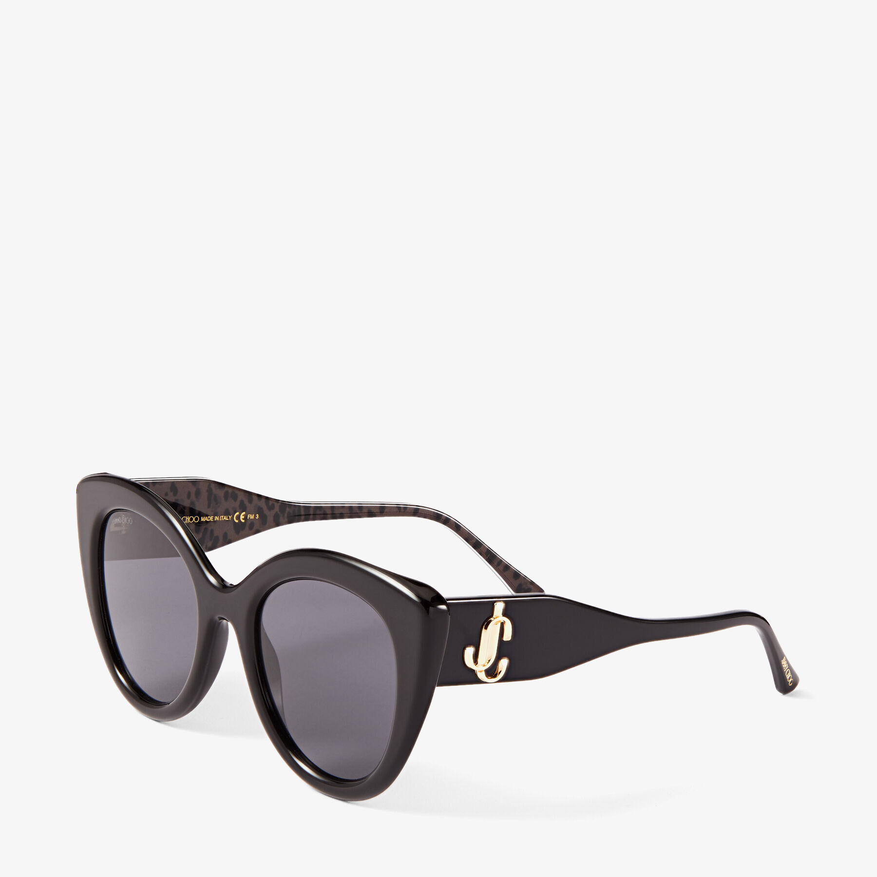 Occhiali da sole cat-eye neri con logo JC | Y | Autumn 2021 | JIMMY CHOO