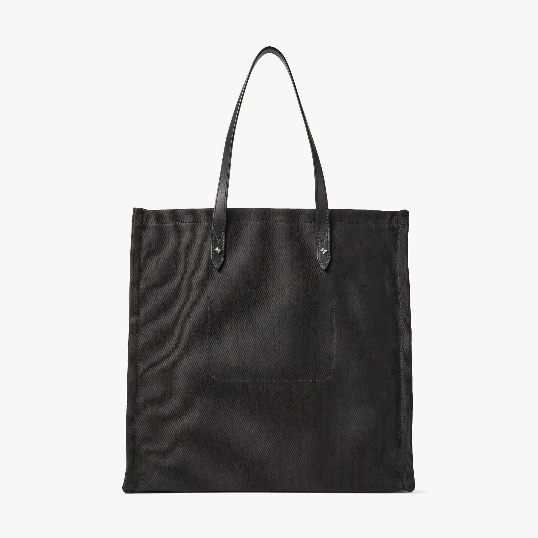 Black Canvas Tote Bag with Black Leather Handles | LOGO TOTE | Autumn  Winter 2021 | JIMMY CHOO