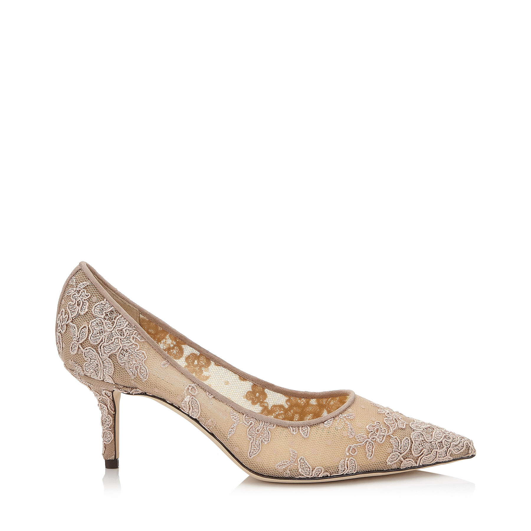 pink lace pumps