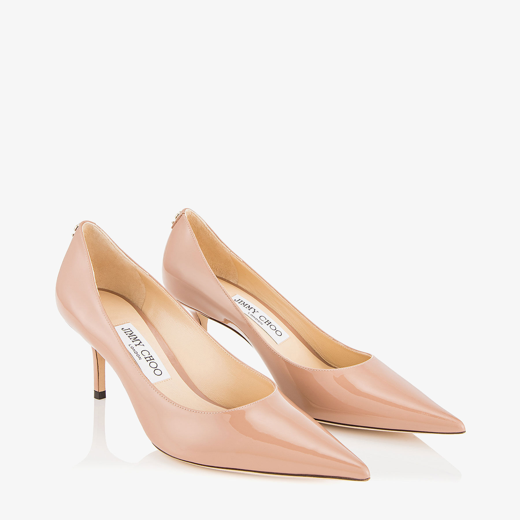 Ballet-Pink Patent-Leather Pumps with 