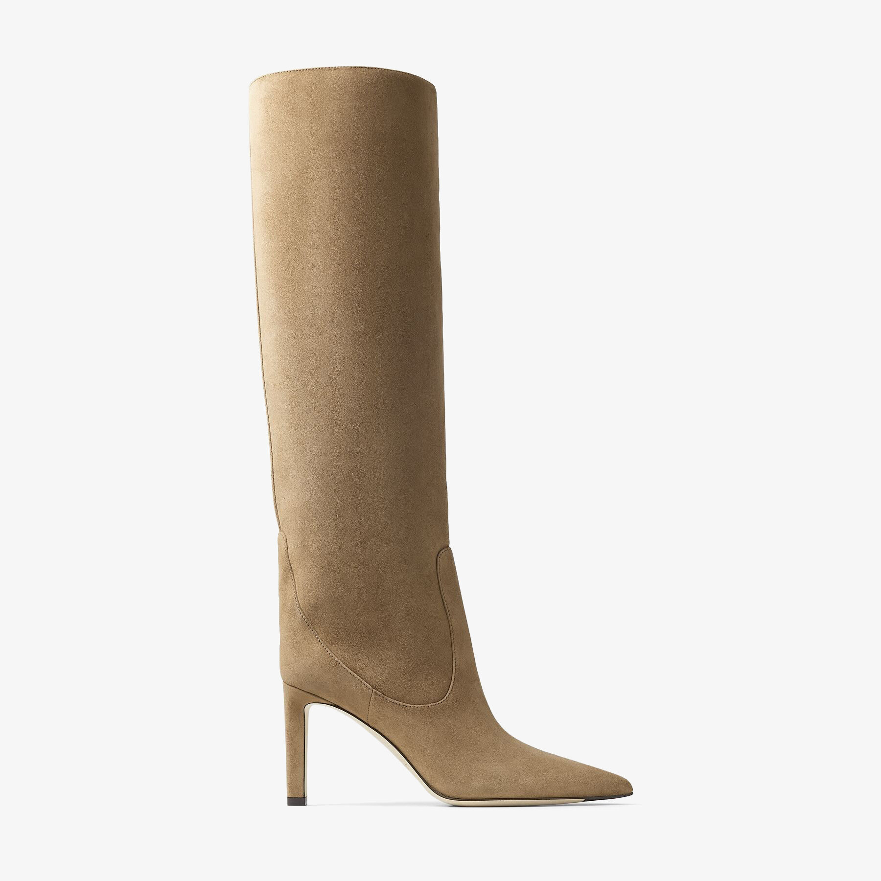Botas altas de ante en color canela con punta puntiaguda | MAVIS 85 |  Otoño-invierno 2020 | JIMMY CHOO