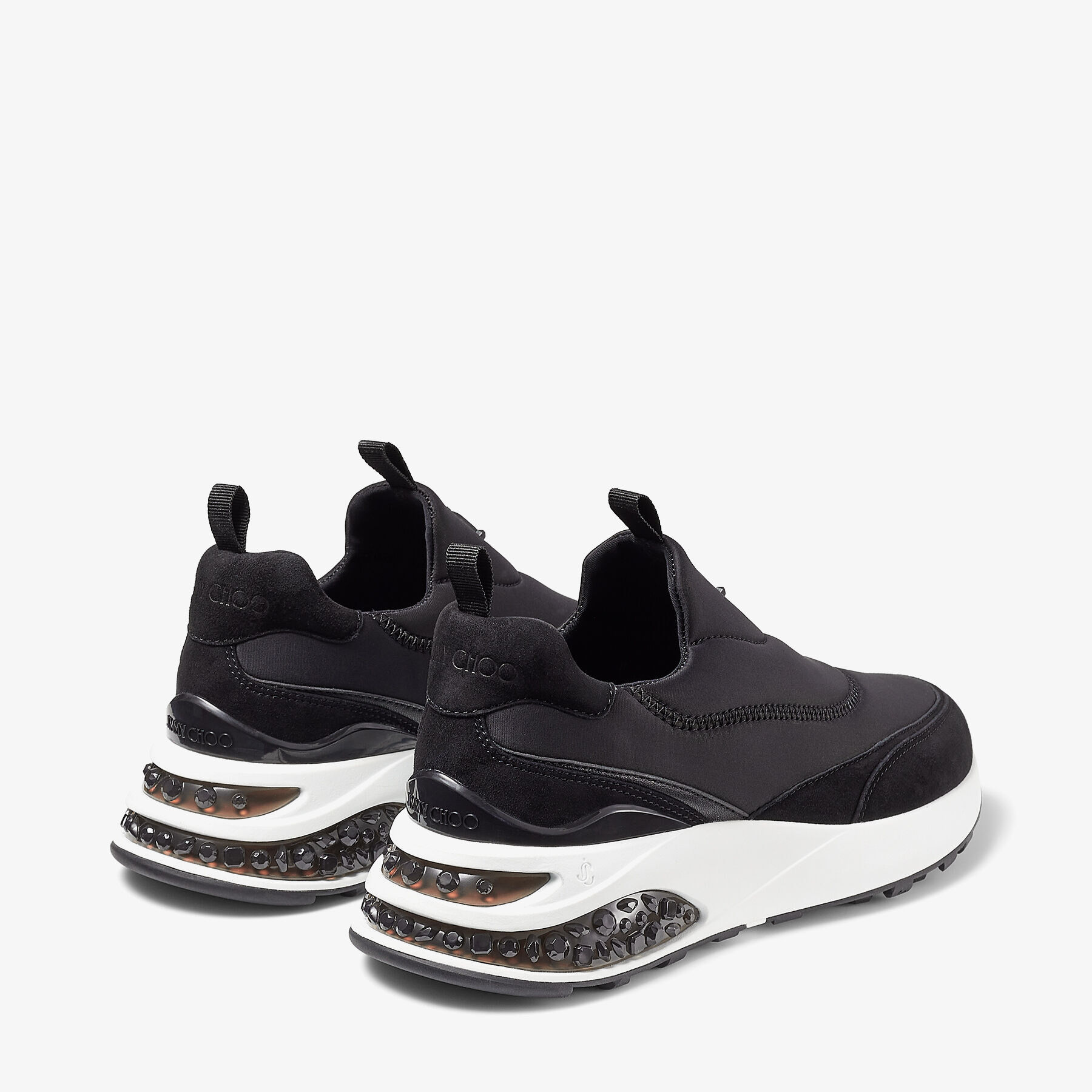 Black Neoprene and Leather Low Top Trainers | MEMPHIS/F | Autumn 