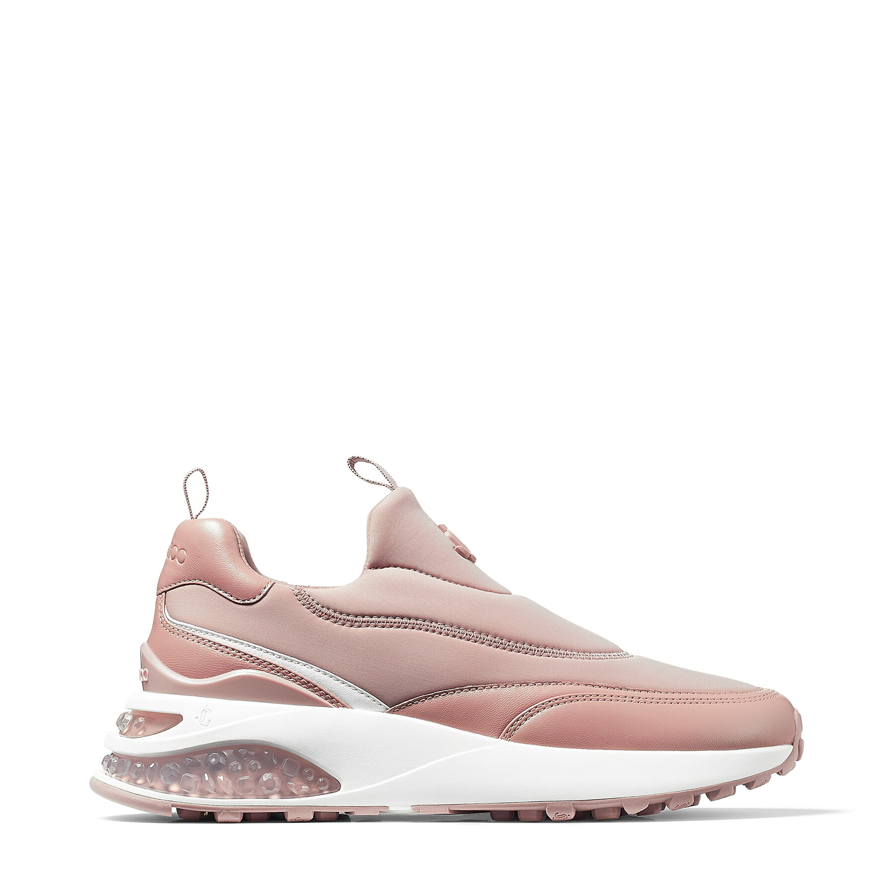 Ballet Pink Mix Neoprene and Leather Low Top Trainers | MEMPHIS/F 