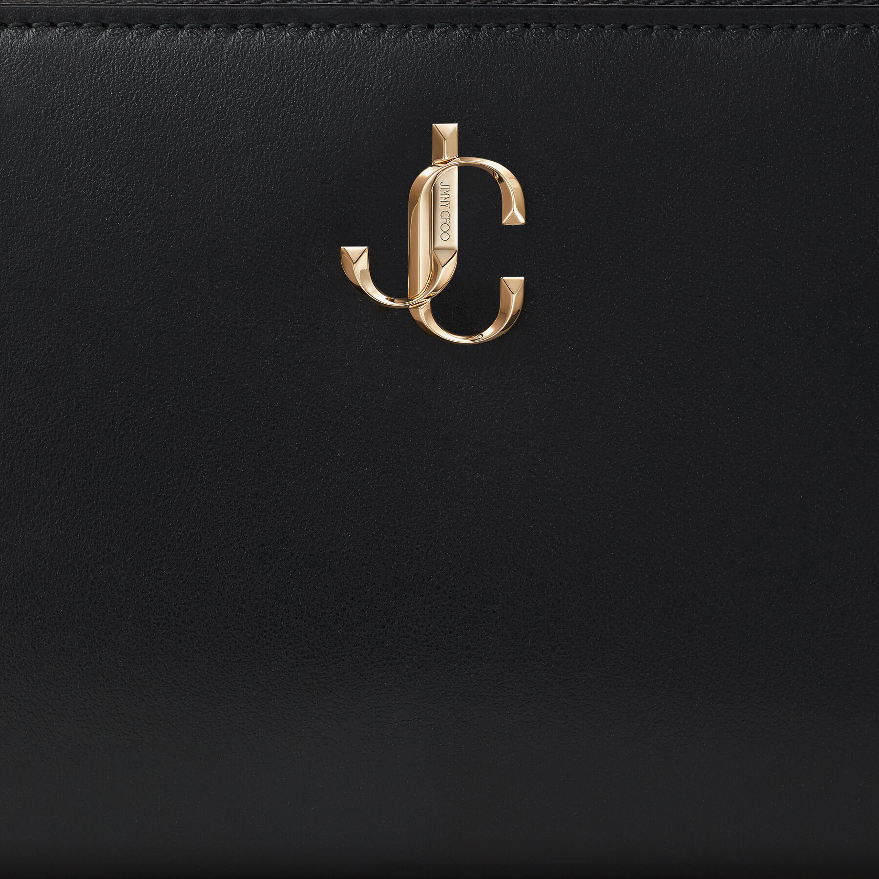 Black Smooth Calf Leather Wallet with JC Emblem |PIPPA |Cruise '20 