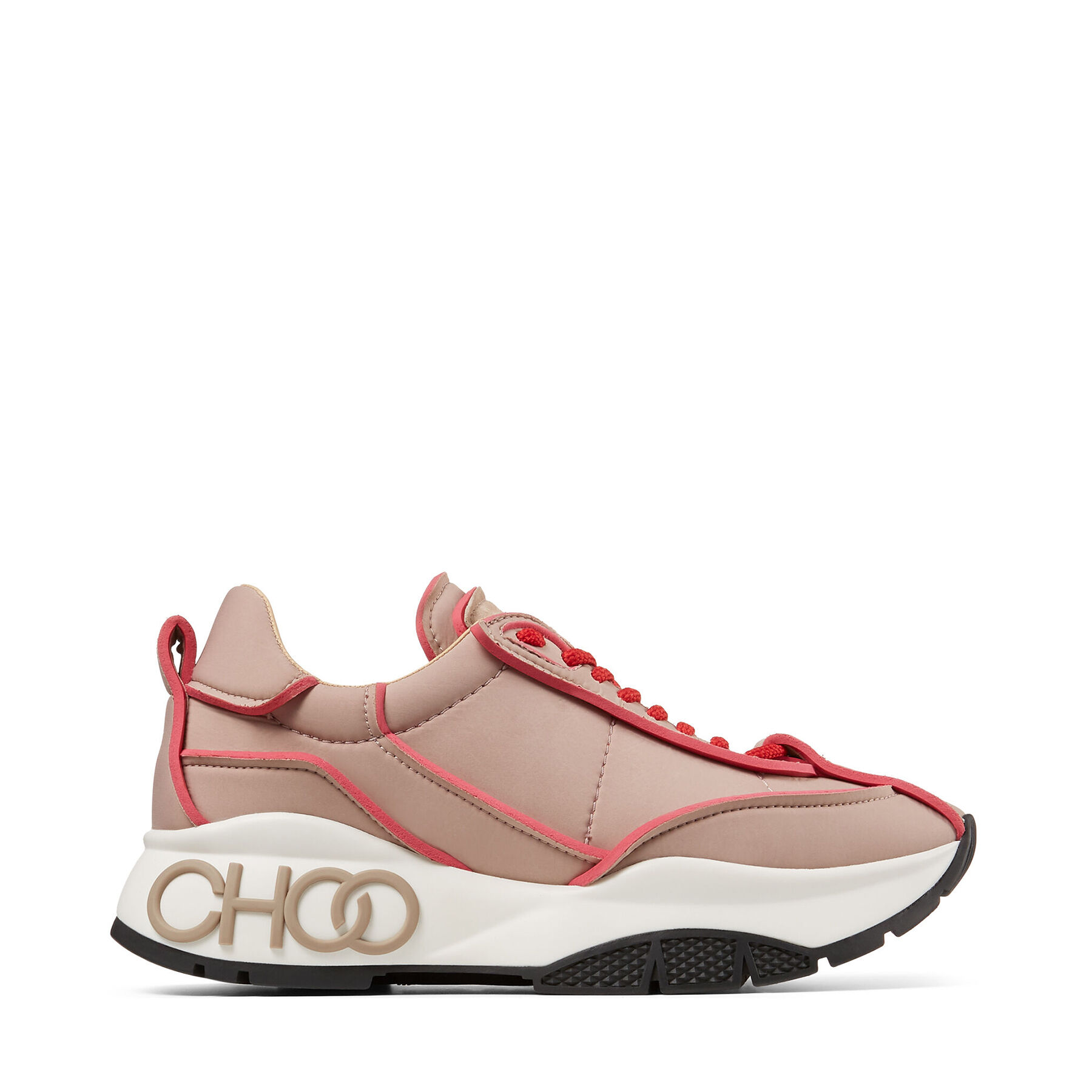 red and pink trainers