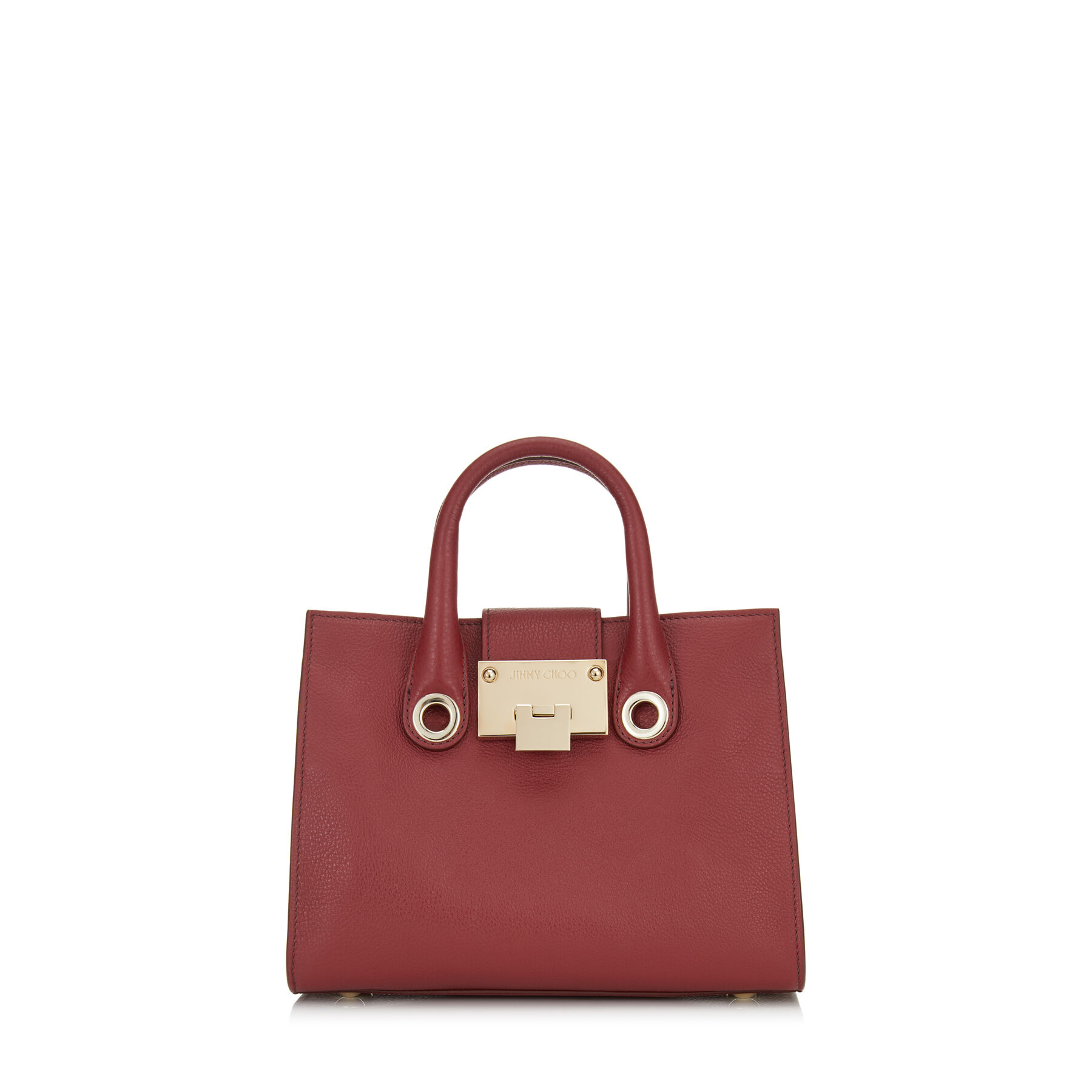 Red Grainy Calf Leather Mini Tote Bag