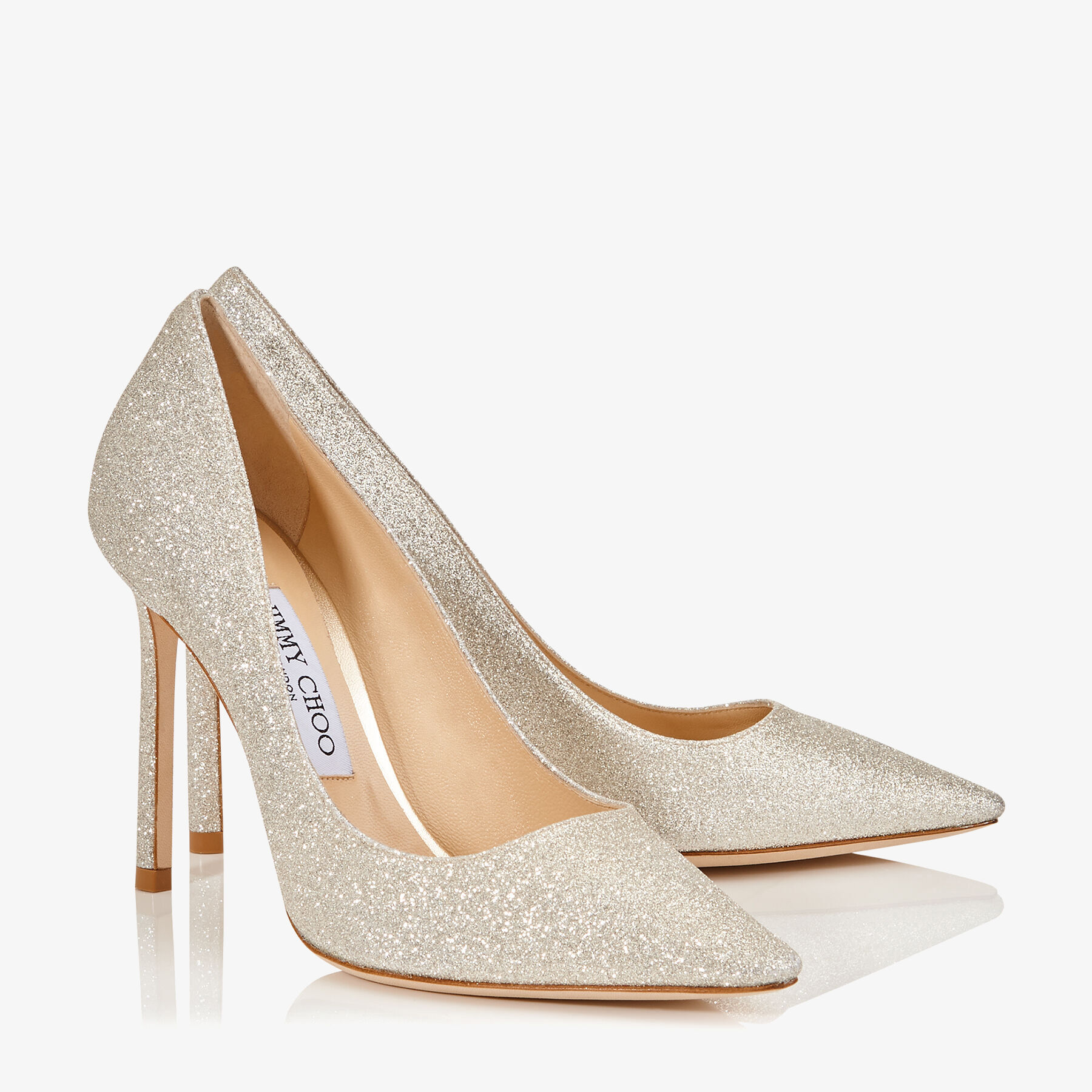 jimmy choo romy 100 glitter pumps