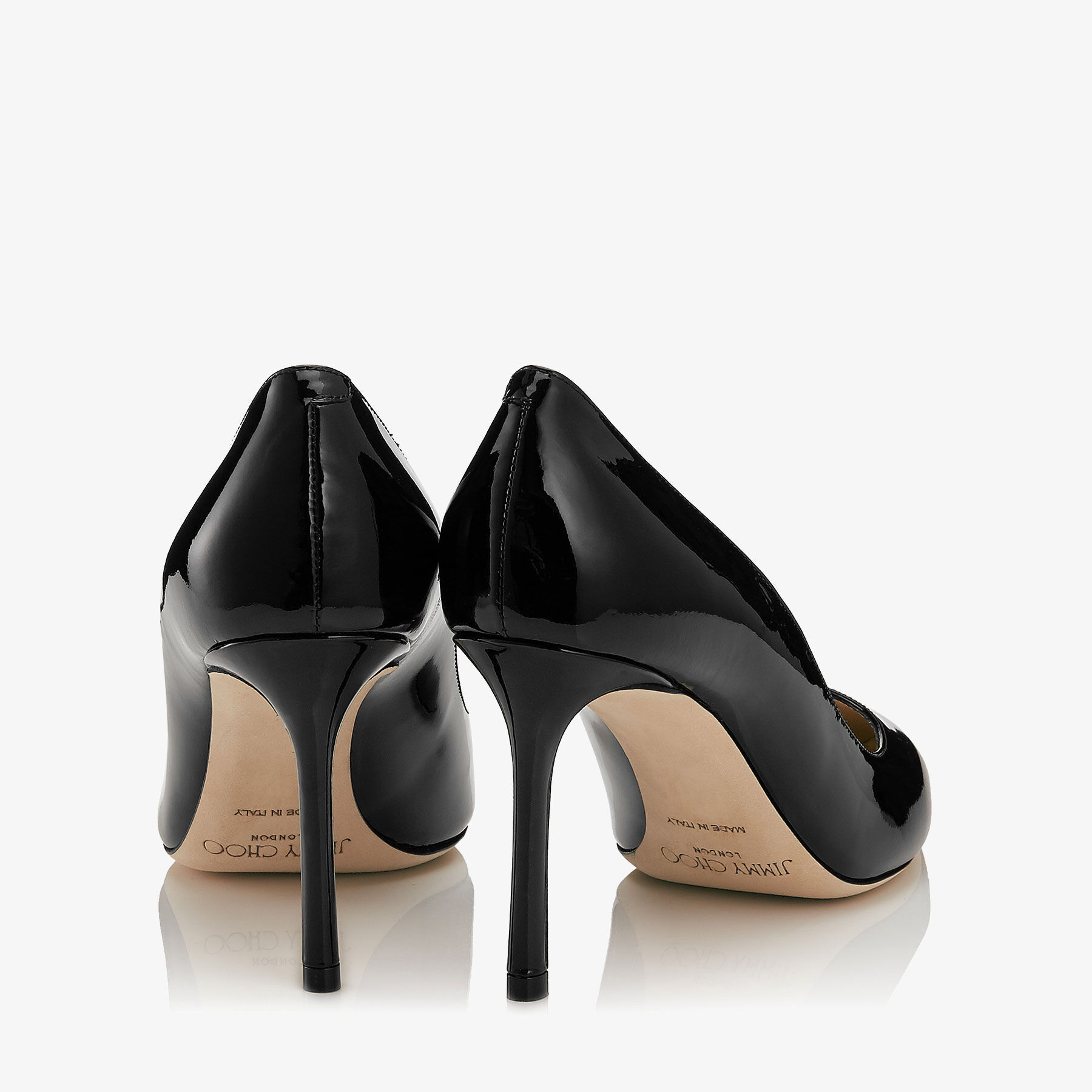 Black Patent Leather Pointy Toe Pumps 