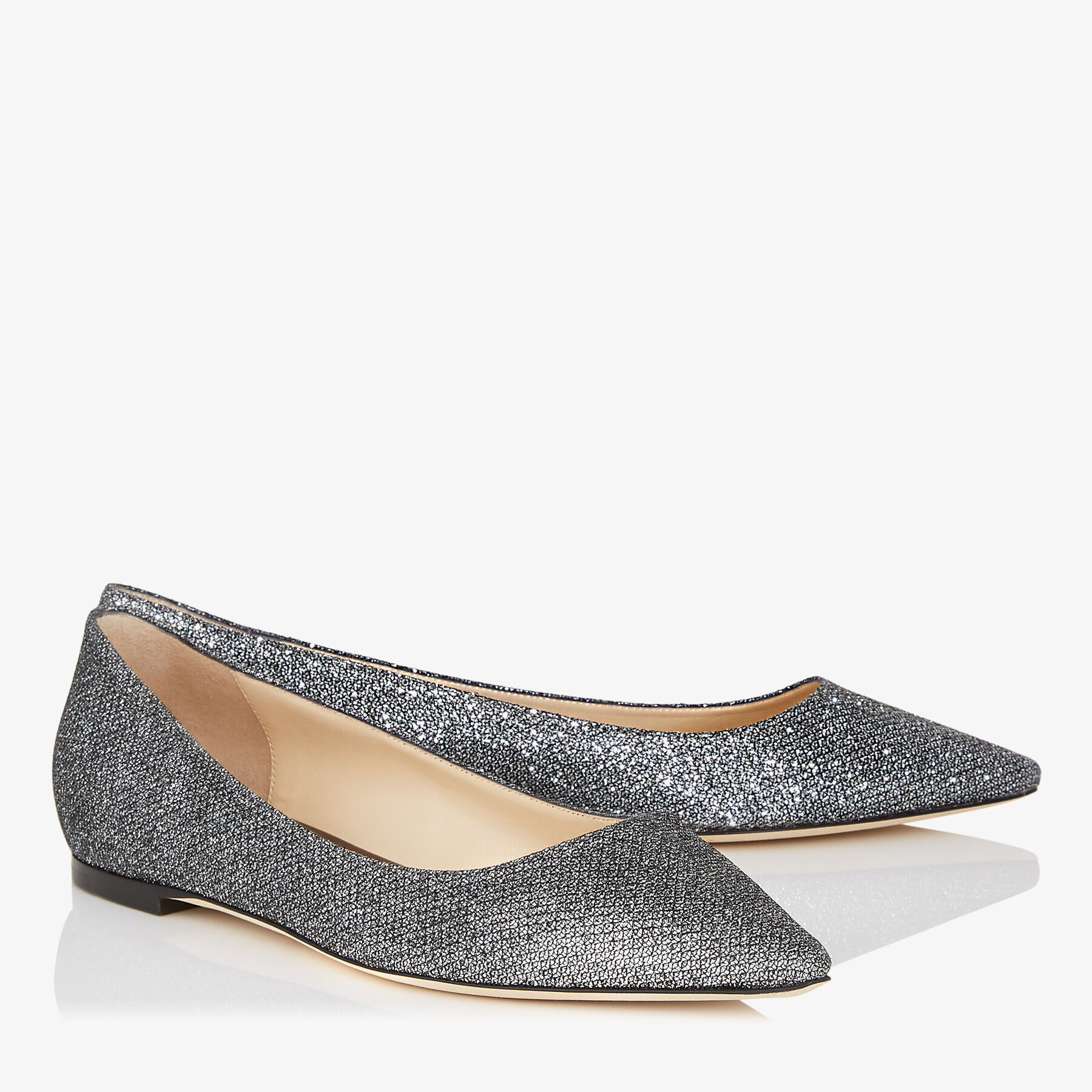 Anthracite Lamé Glitter Fabric Pointy 