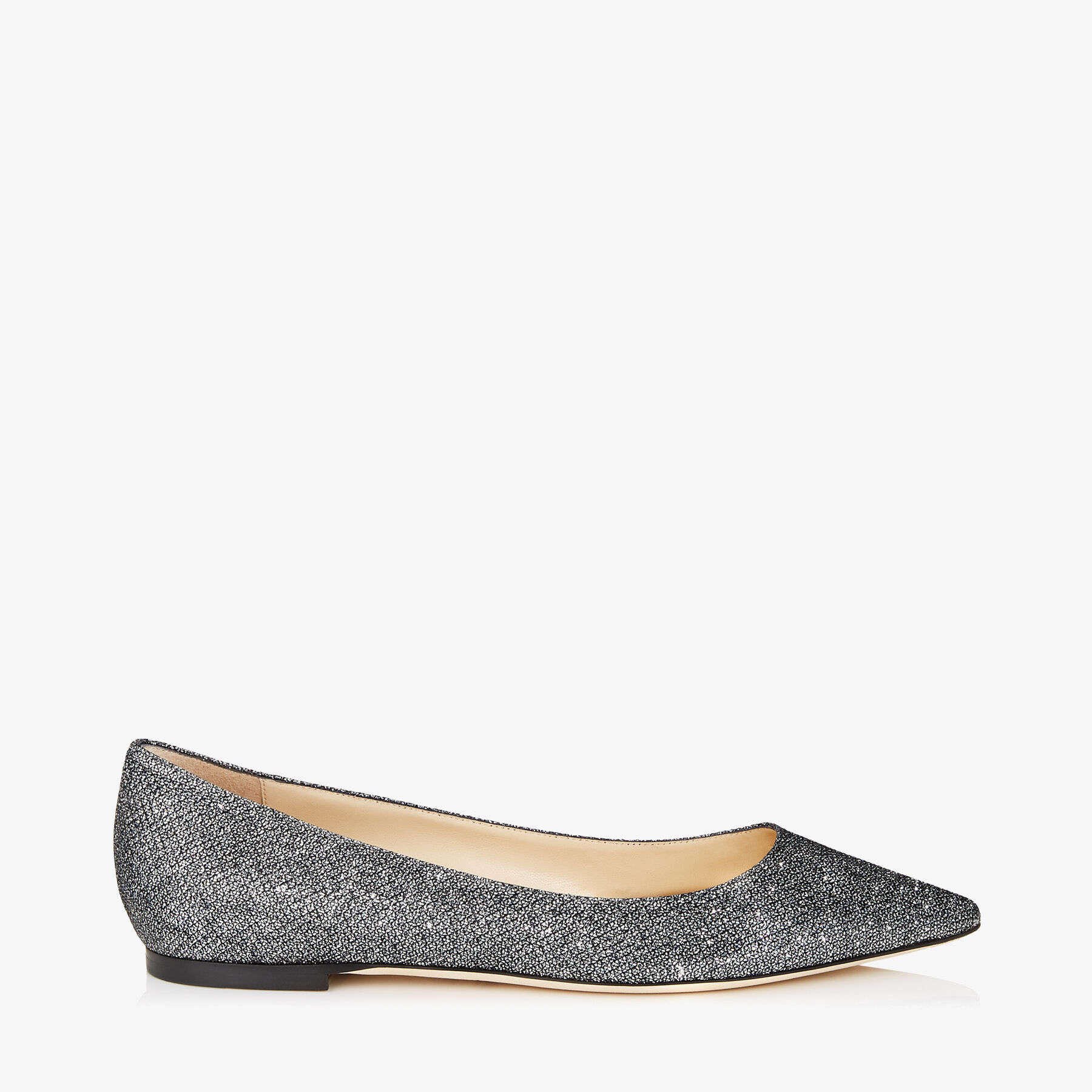 Anthracite Lamé Glitter Fabric Pointy 
