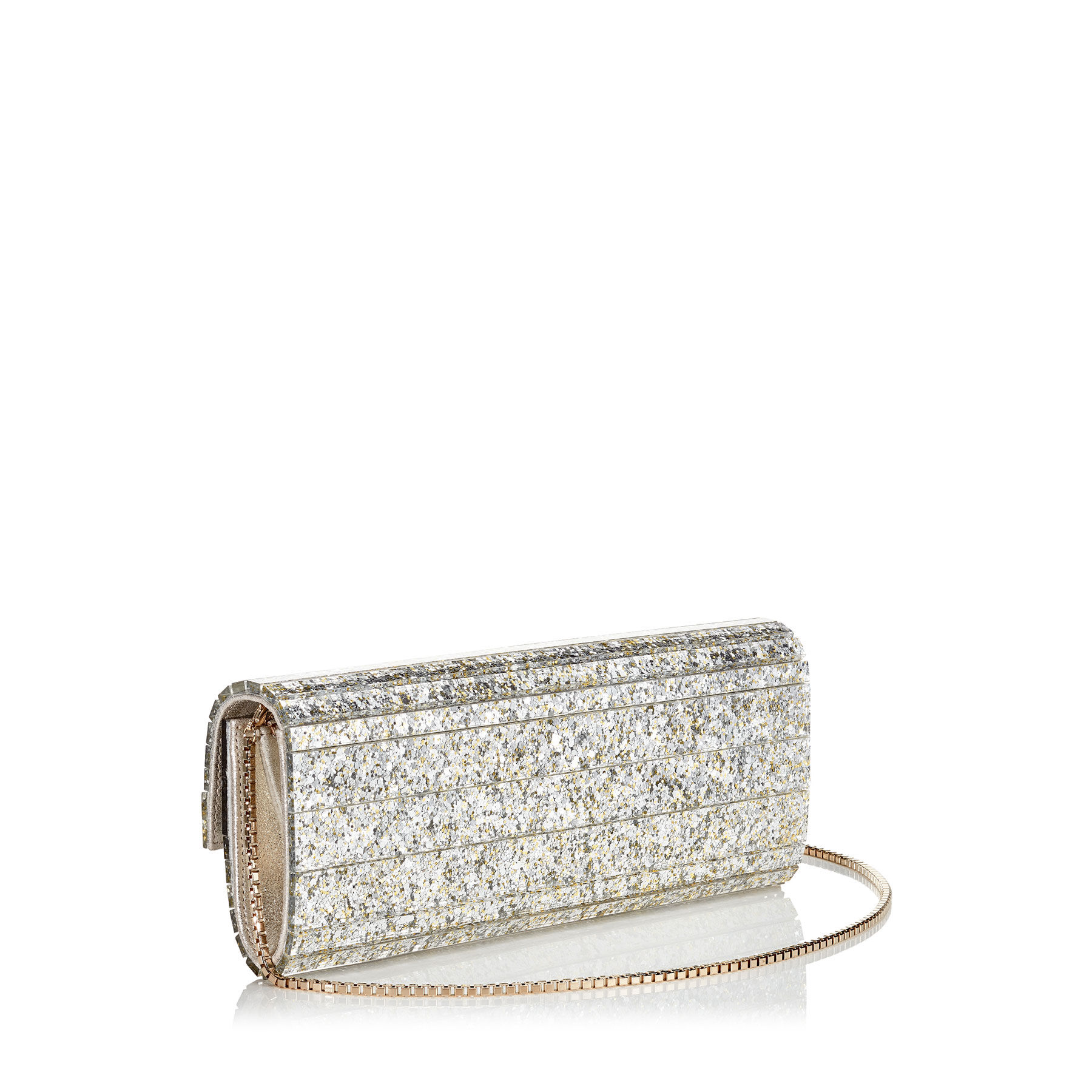 jimmy choo champagne glitter clutch