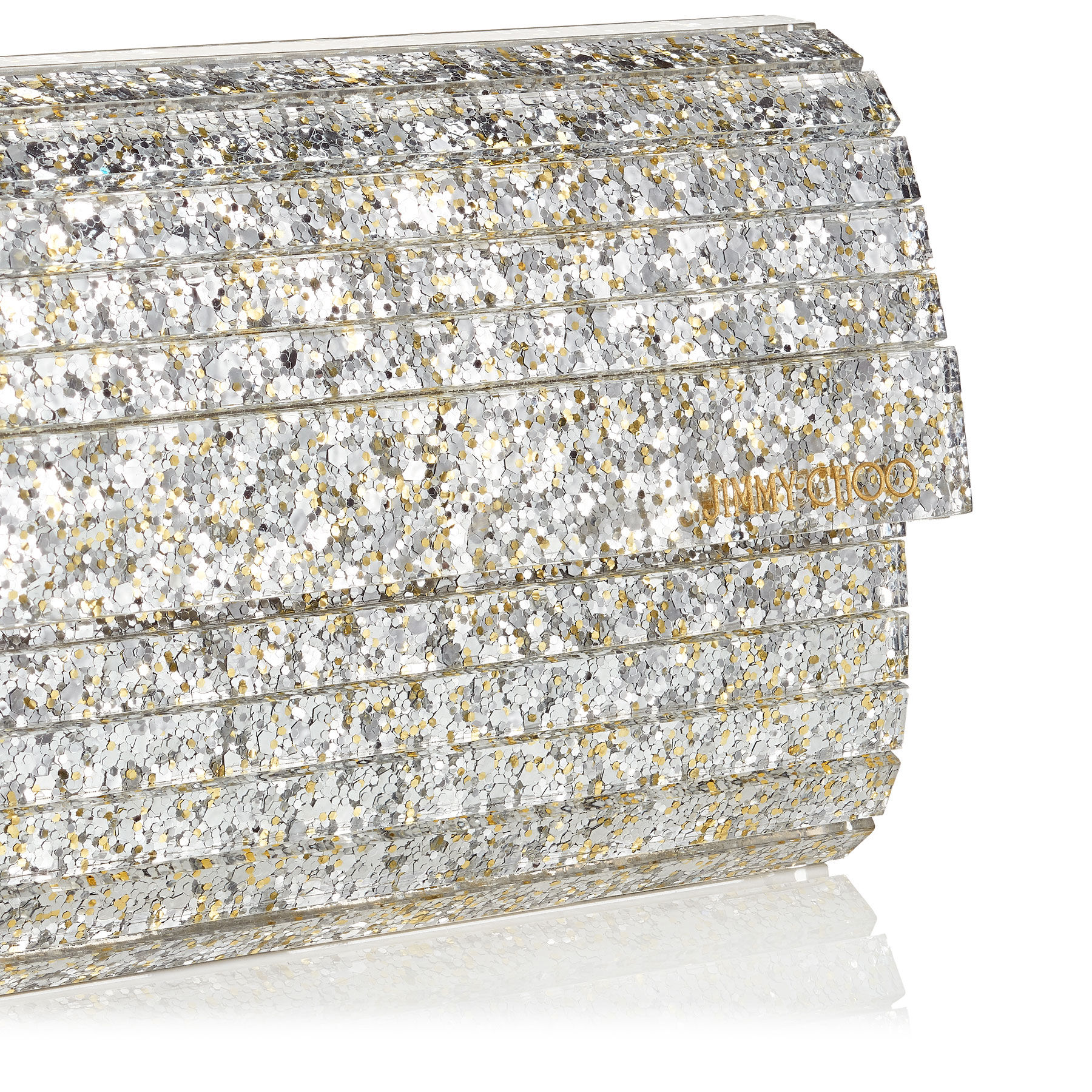 jimmy choo champagne glitter clutch