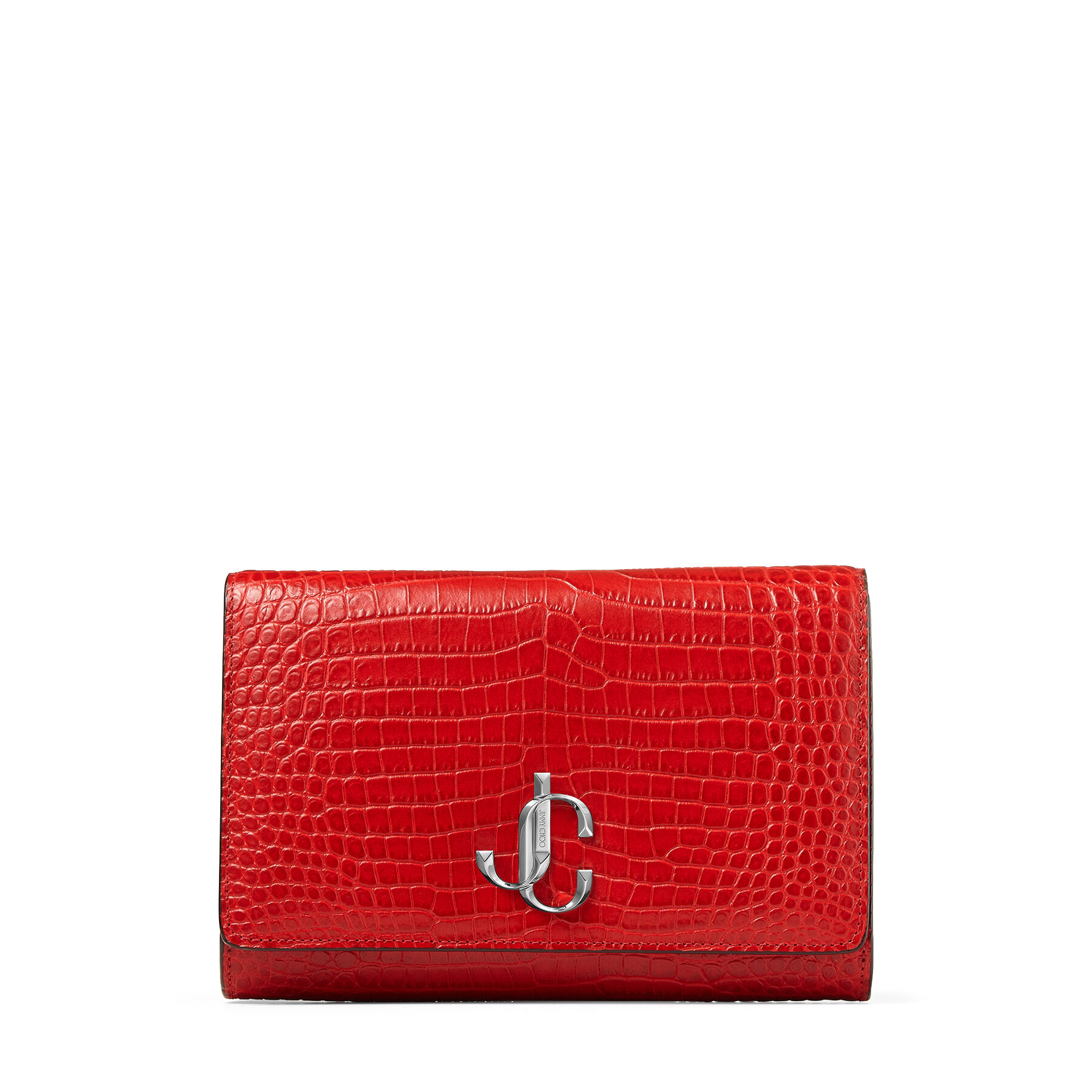 Red croc clutch bag Clearance